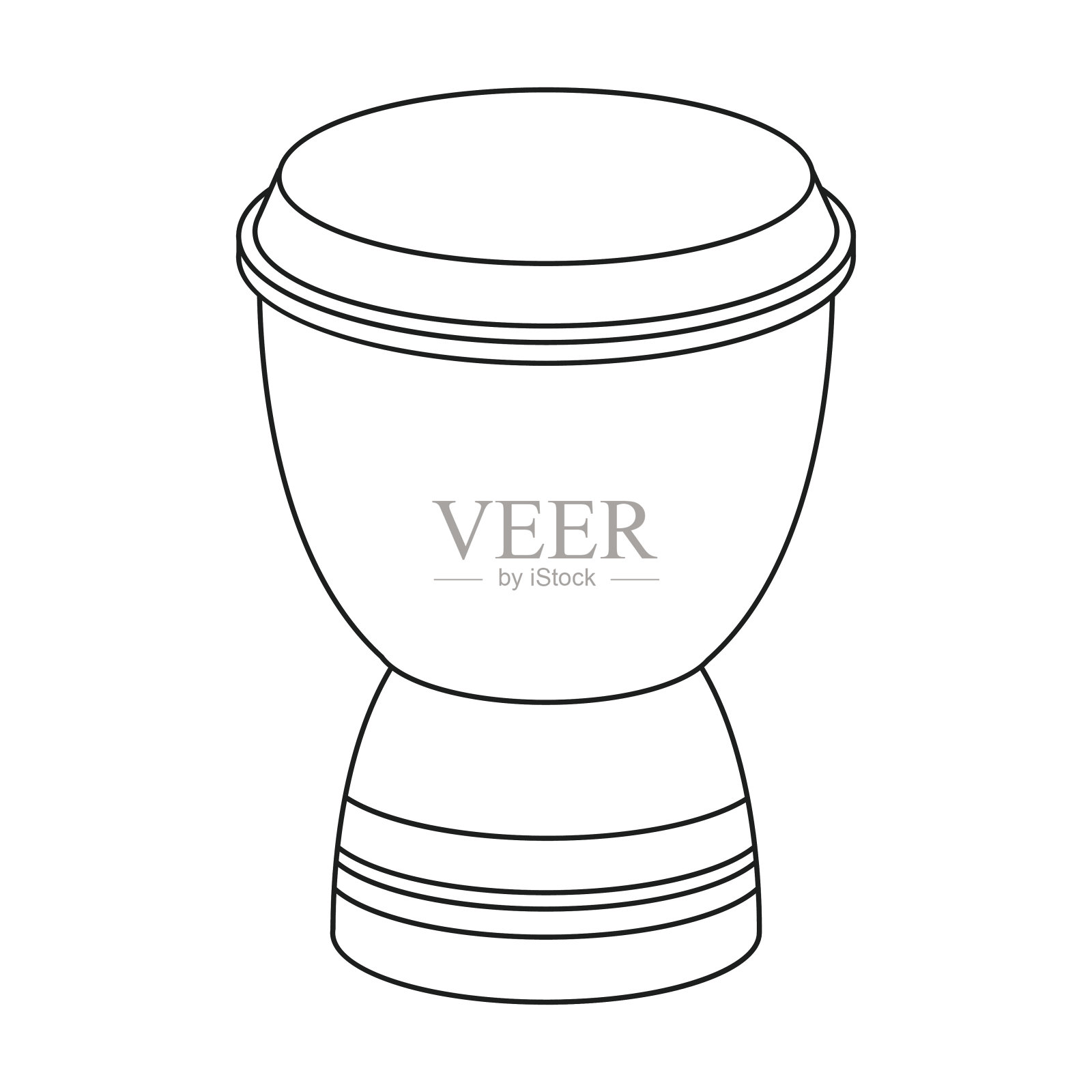 杯鼓图标在轮廓风格孤立的白色背景。土耳其股票符号矢量插图。设计元素图片