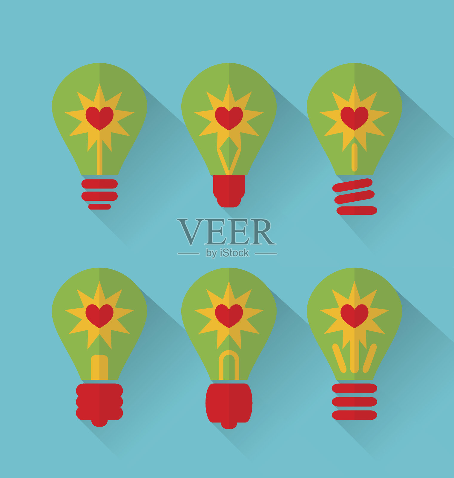 情人节流行的平底鞋图标，有长阴影的风格插画图片素材