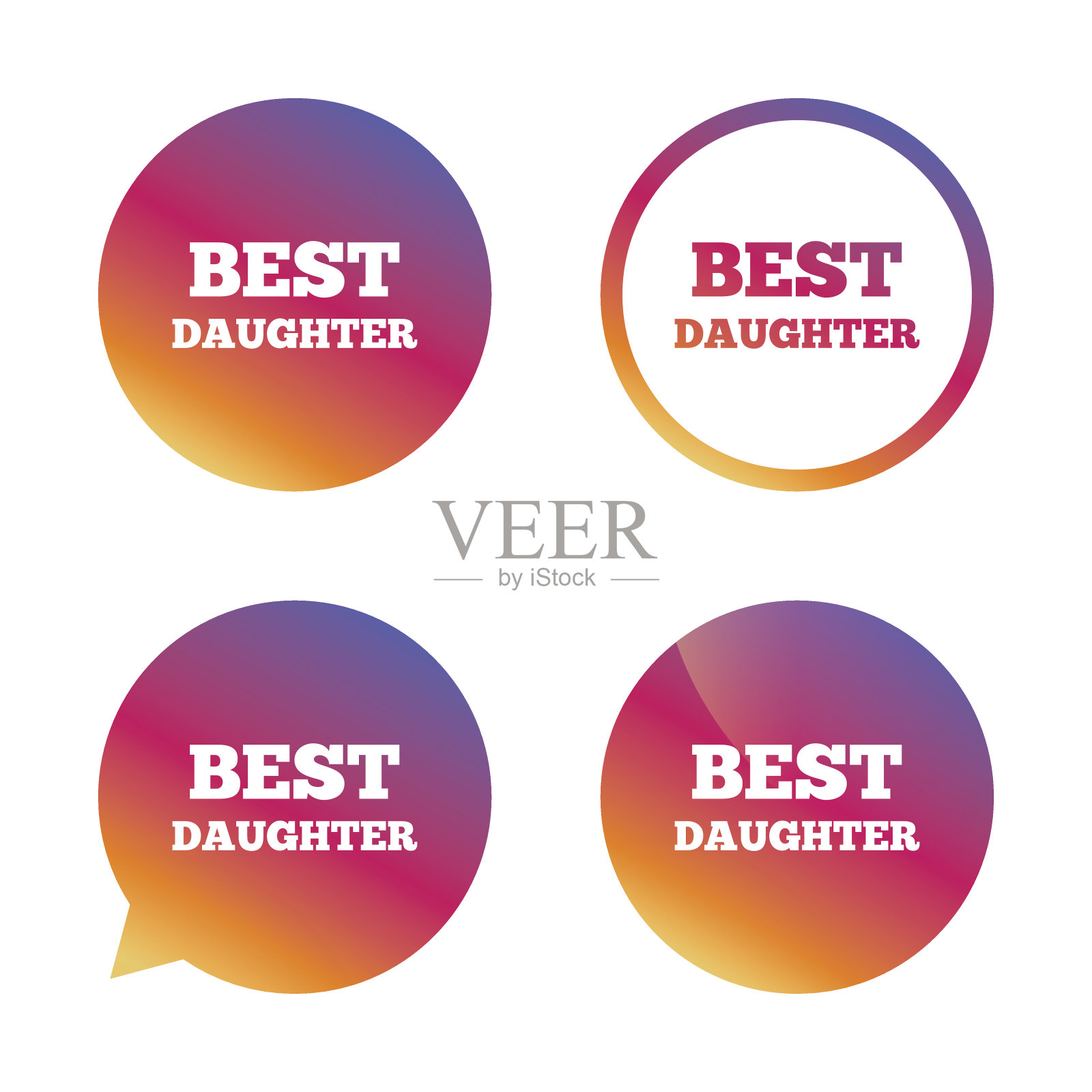 最好的女儿标志图标。奖的象征。设计元素图片