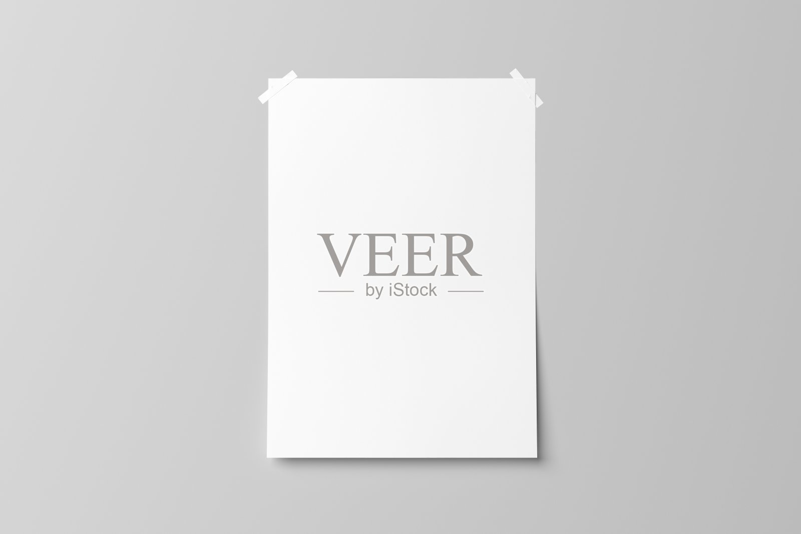 折叠海报模型的3D插图。照片摄影图片