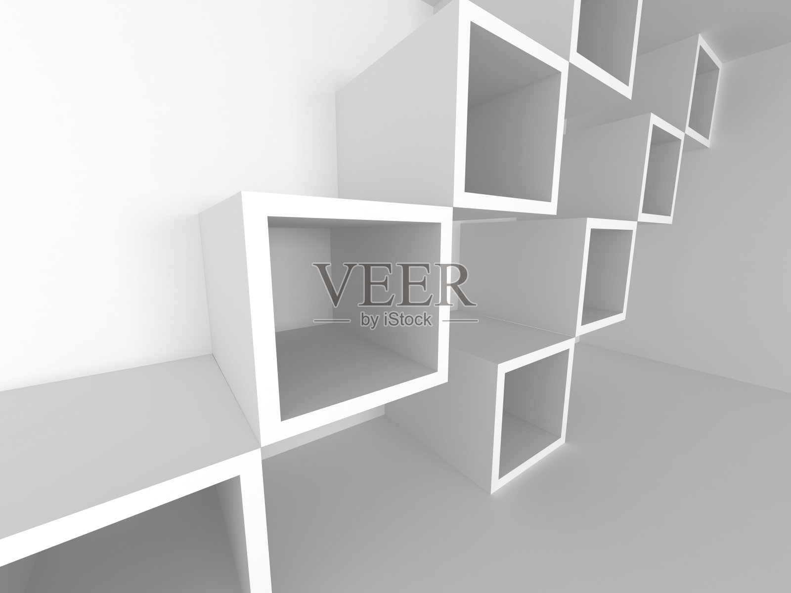 未来室内抽象建筑背景照片摄影图片