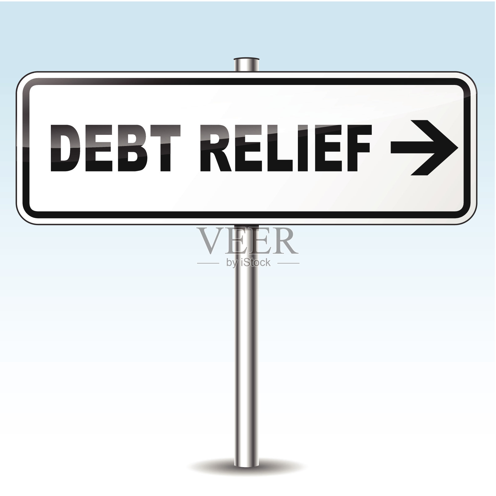 债务减免定向标志插画图片素材
