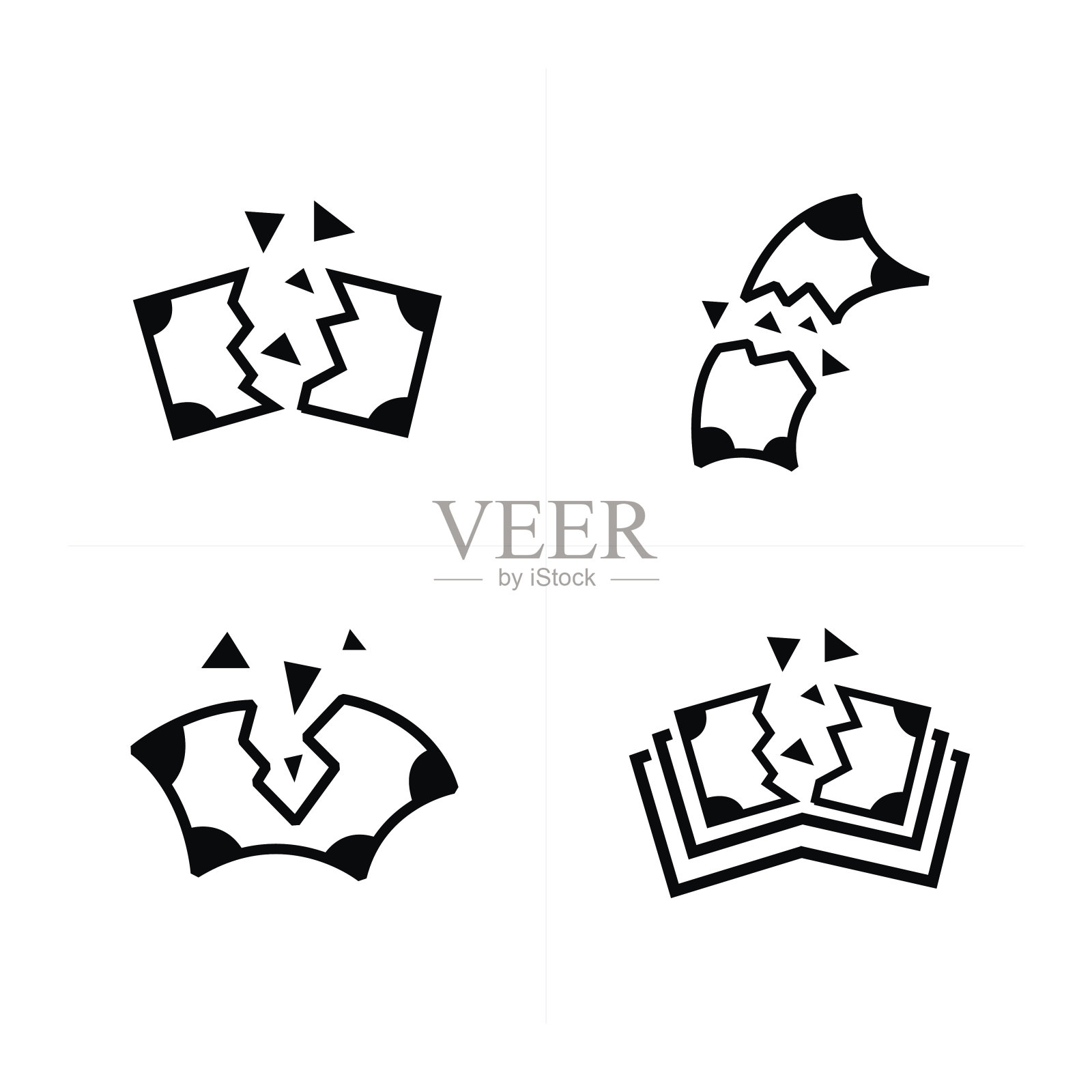 撕钱图标设计插画图片素材