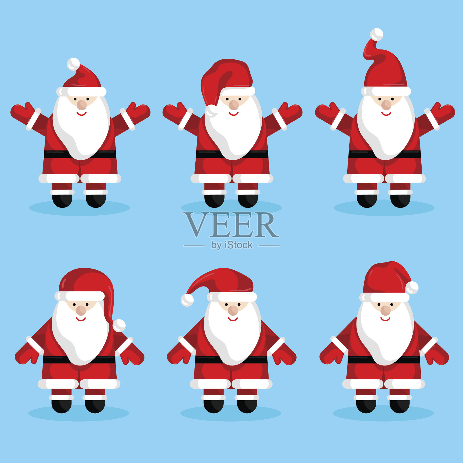 圣诞老人人物集插画图片素材