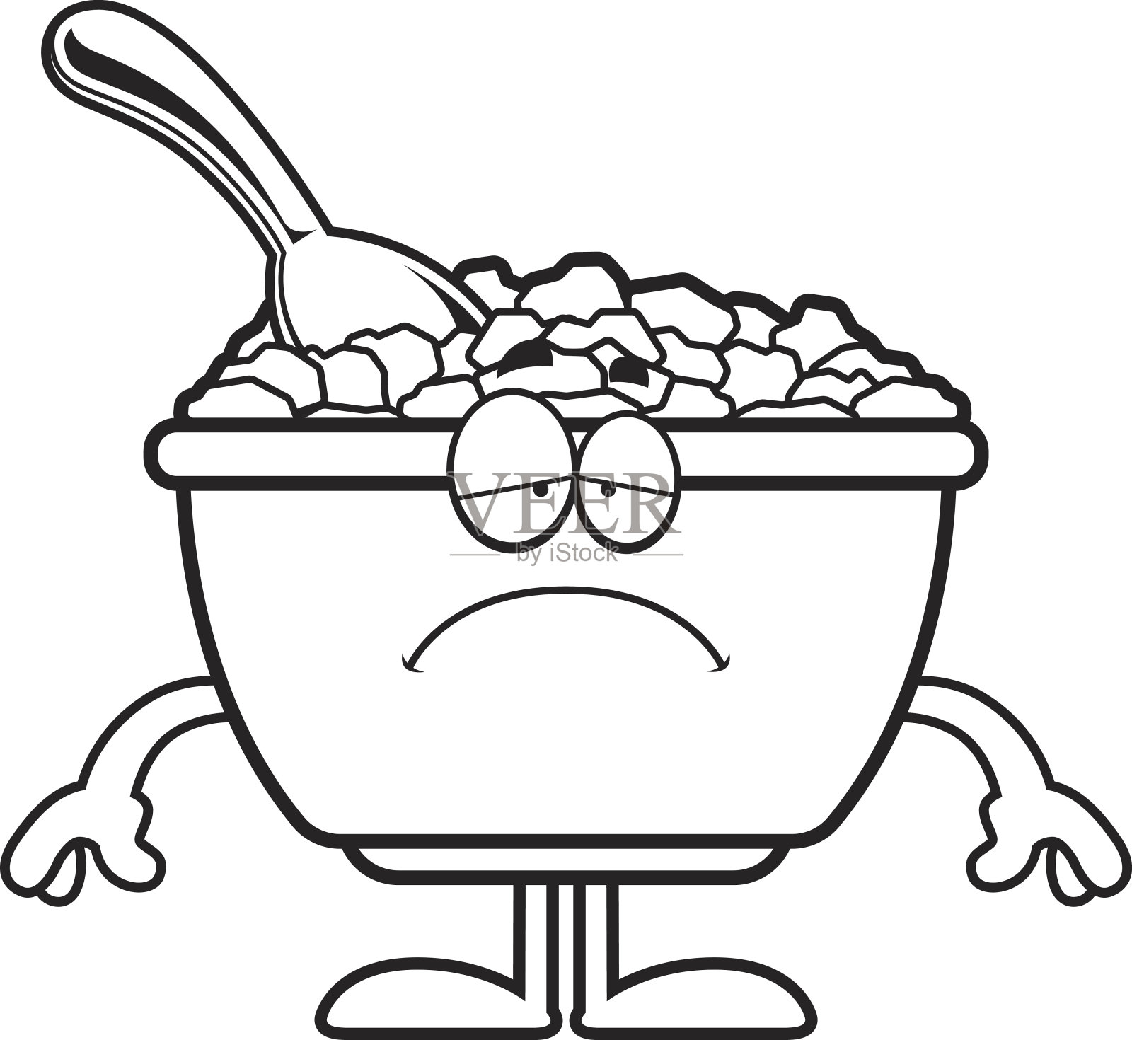 悲伤的卡通麦片设计元素图片