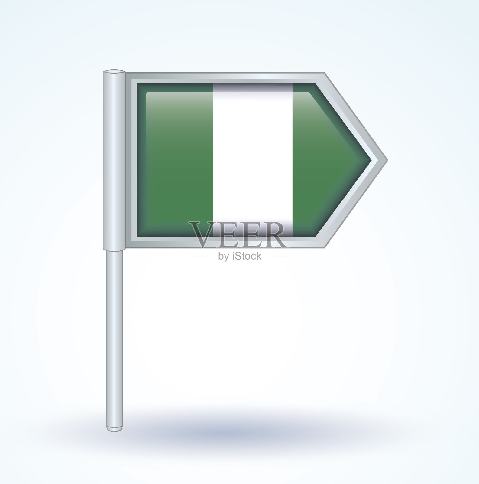 尼日利亚国旗，矢量图插画图片素材