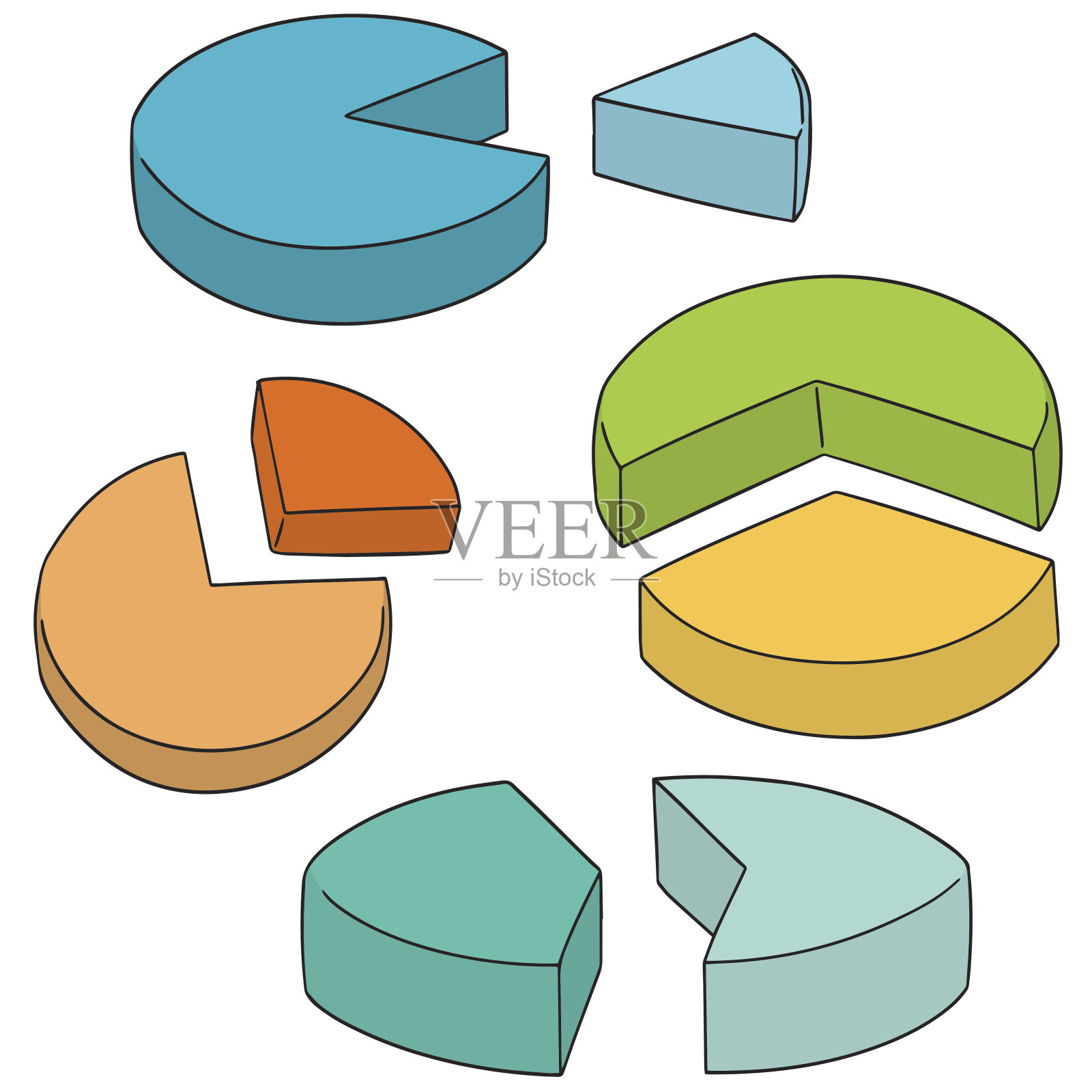 饼形图插画图片素材