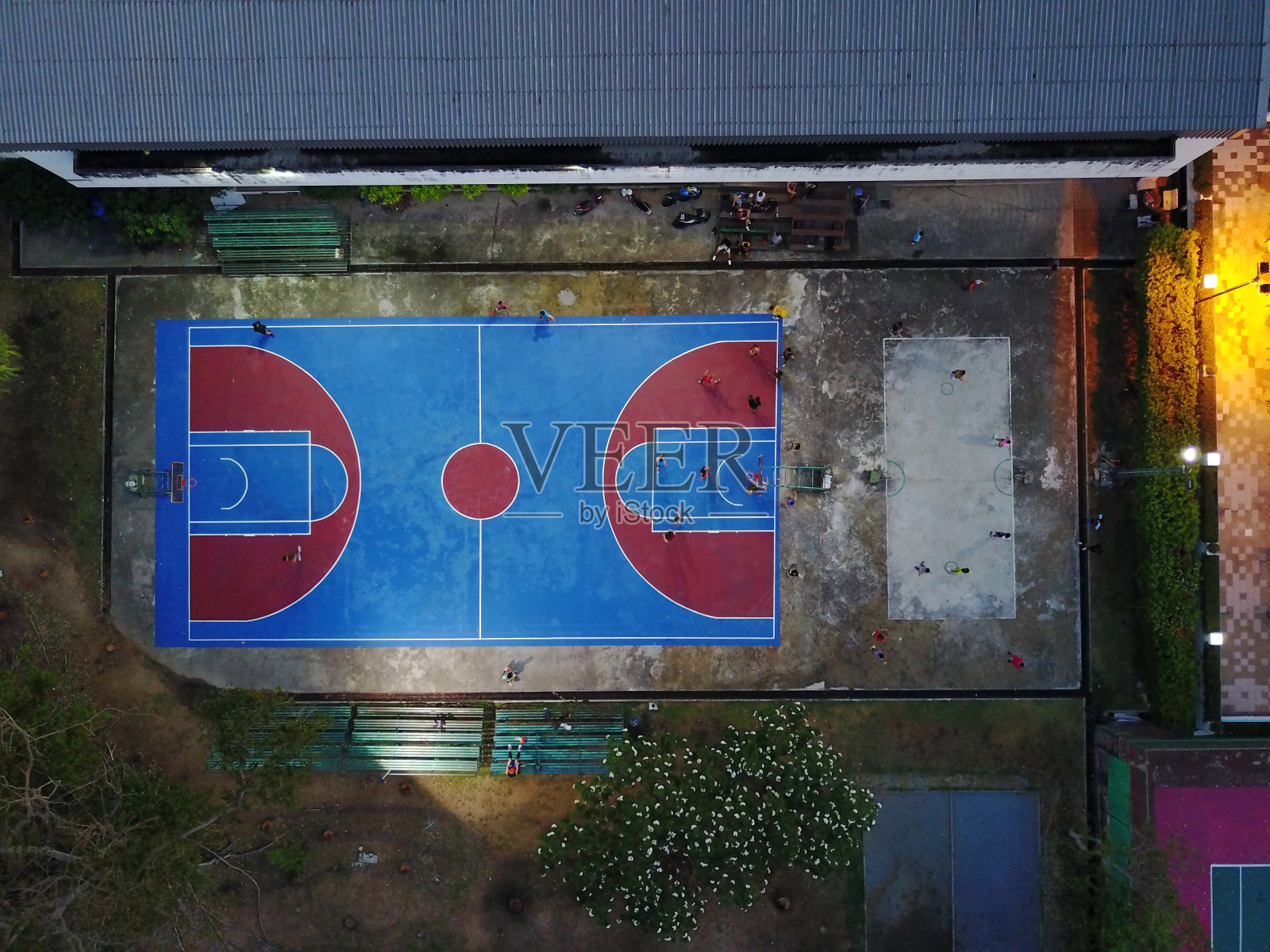 篮球场鸟瞰图照片摄影图片