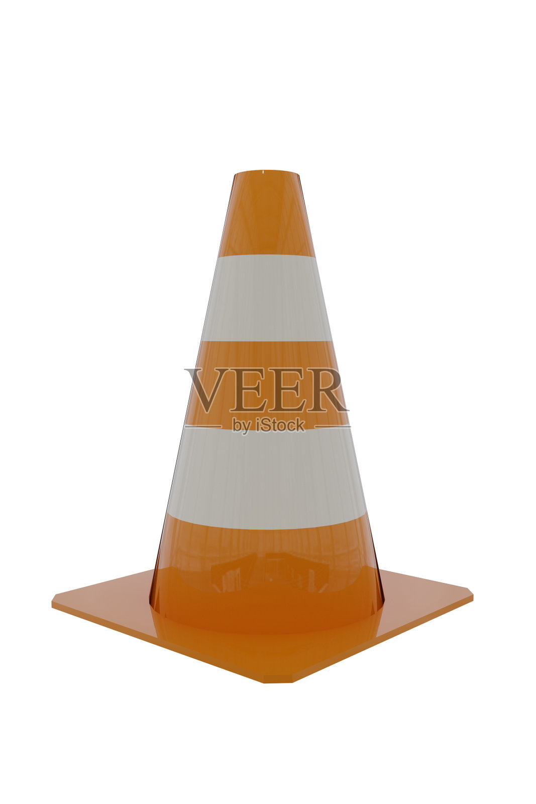 在白色的交通锥的3D渲染照片摄影图片