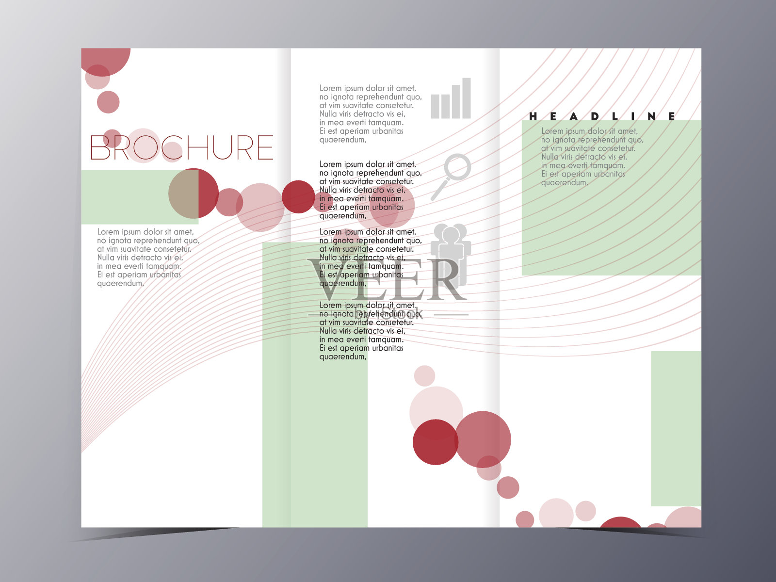 彩色红圈和绿色背景的宣传册设计模板设计模板素材