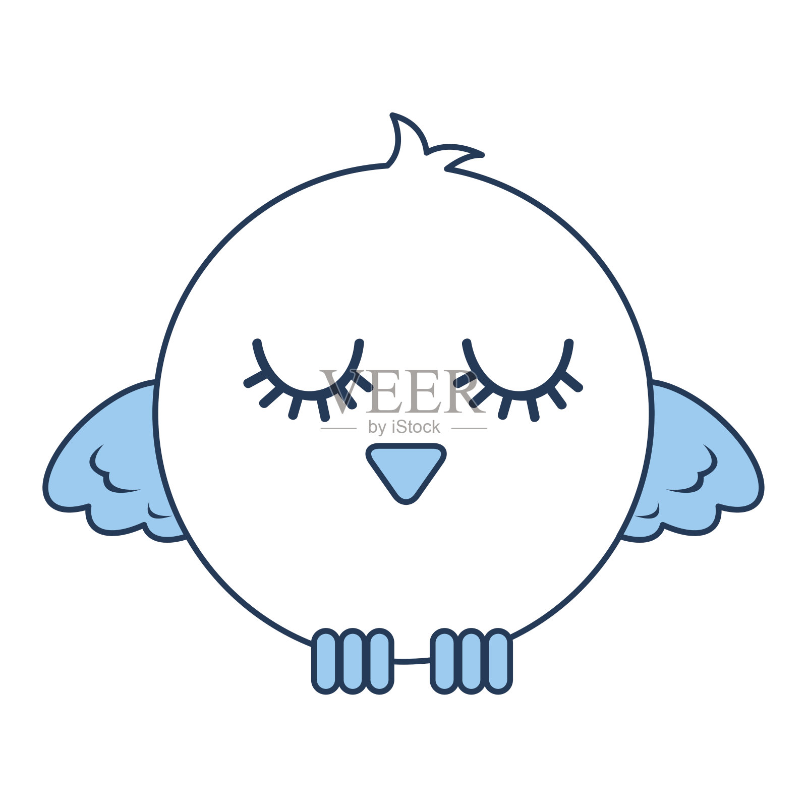 可爱的小鸟表情漫画插画图片素材