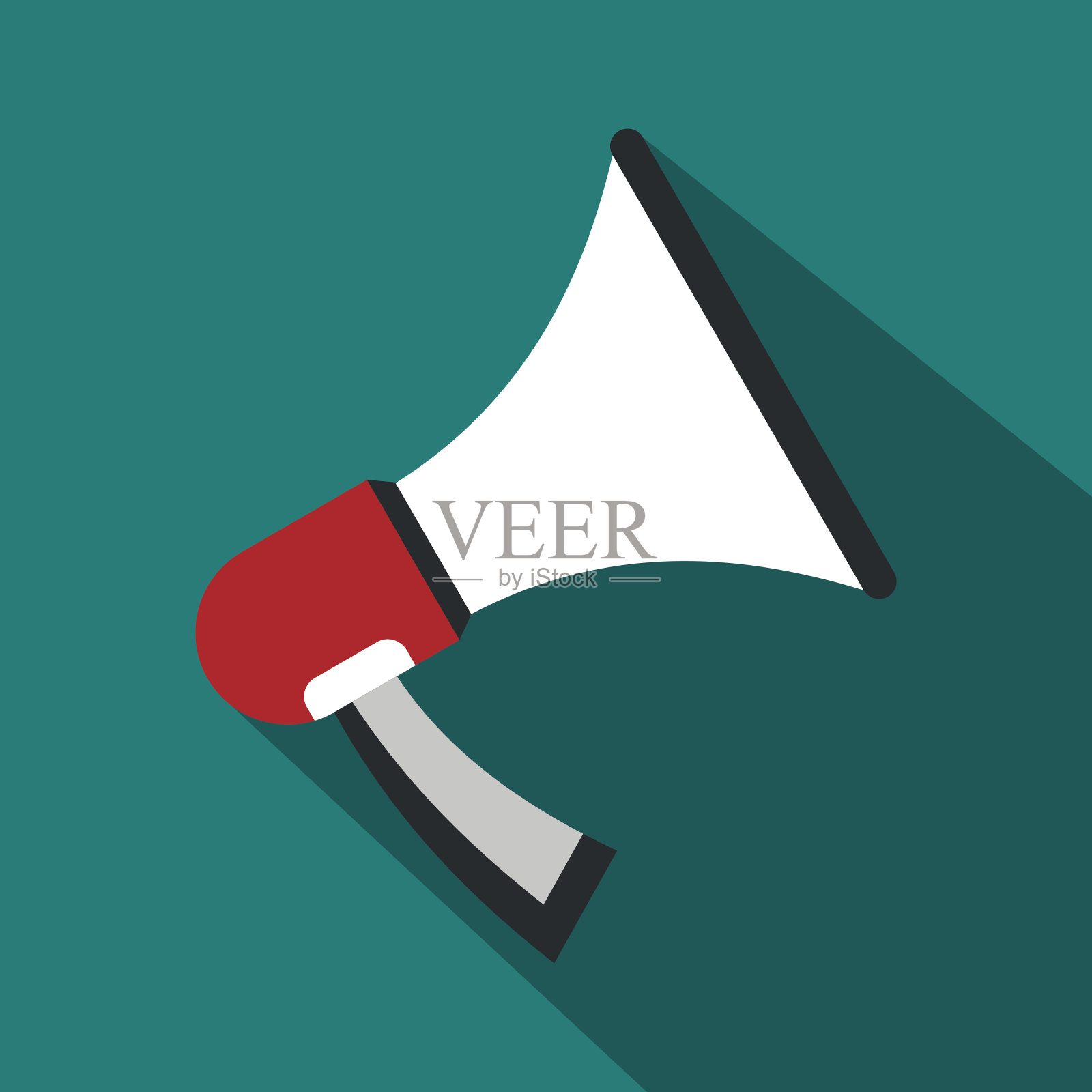 扩音器图标在平坦的风格插画图片素材