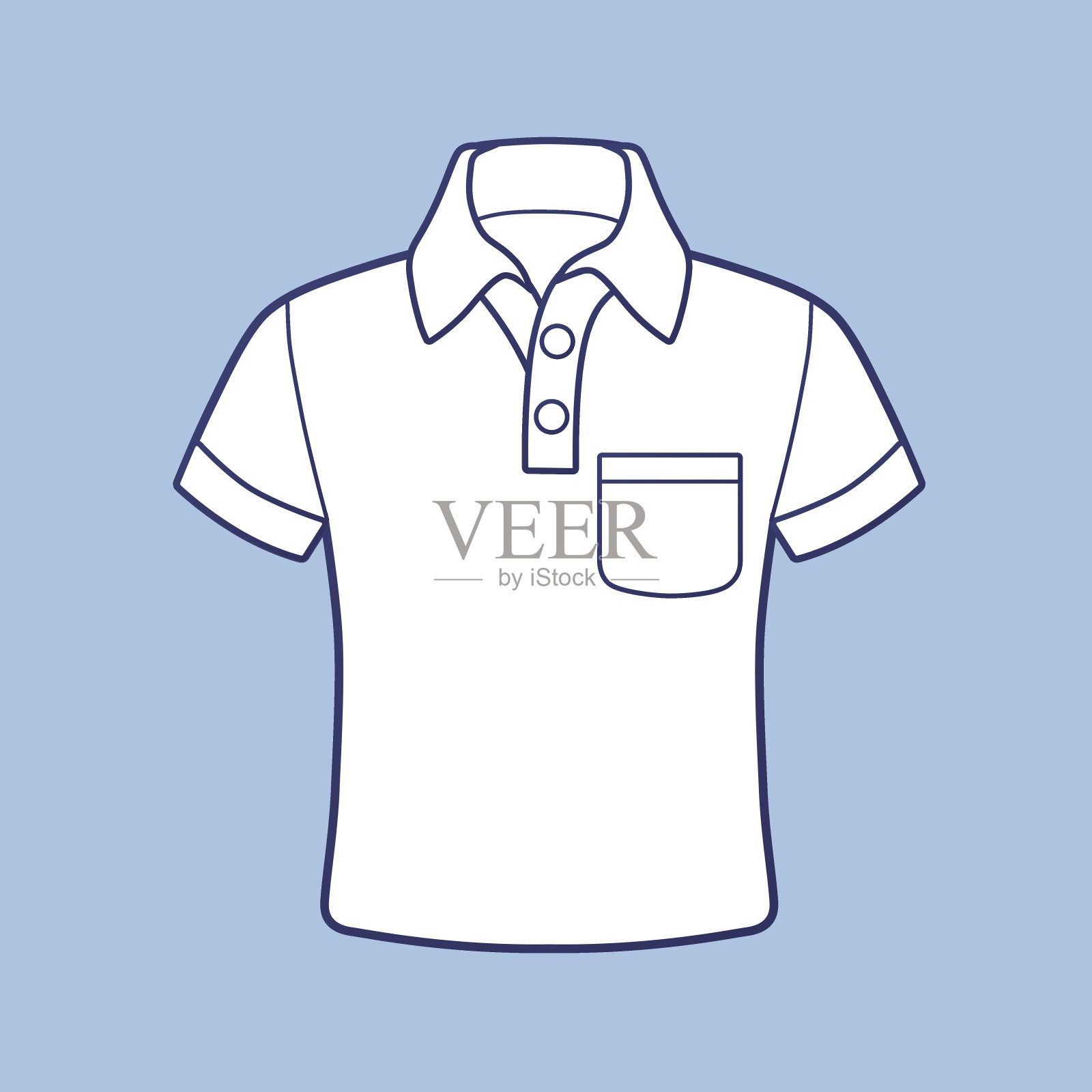 白色马球衬衫插画图片素材