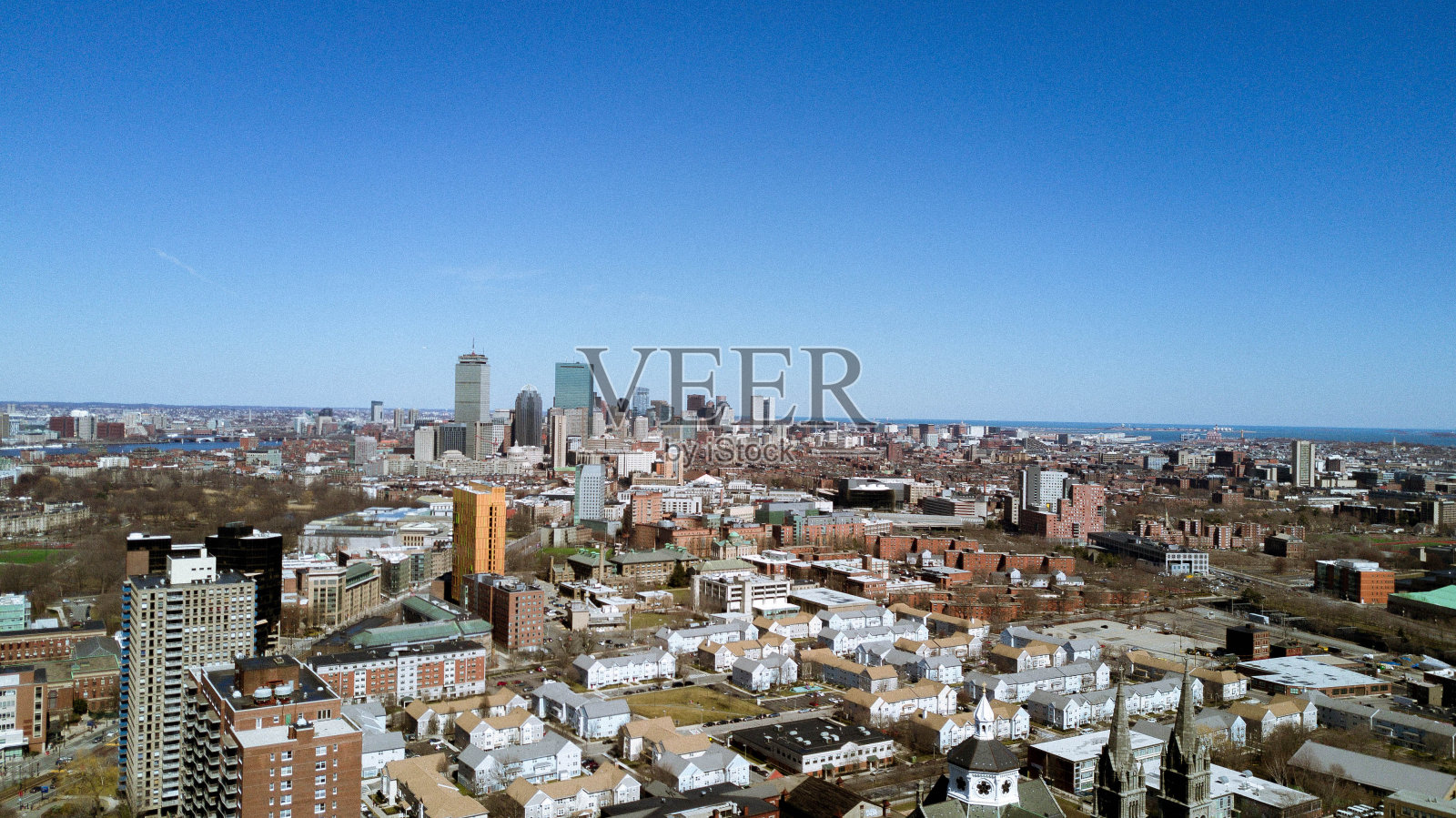 波士顿的天际线照片摄影图片