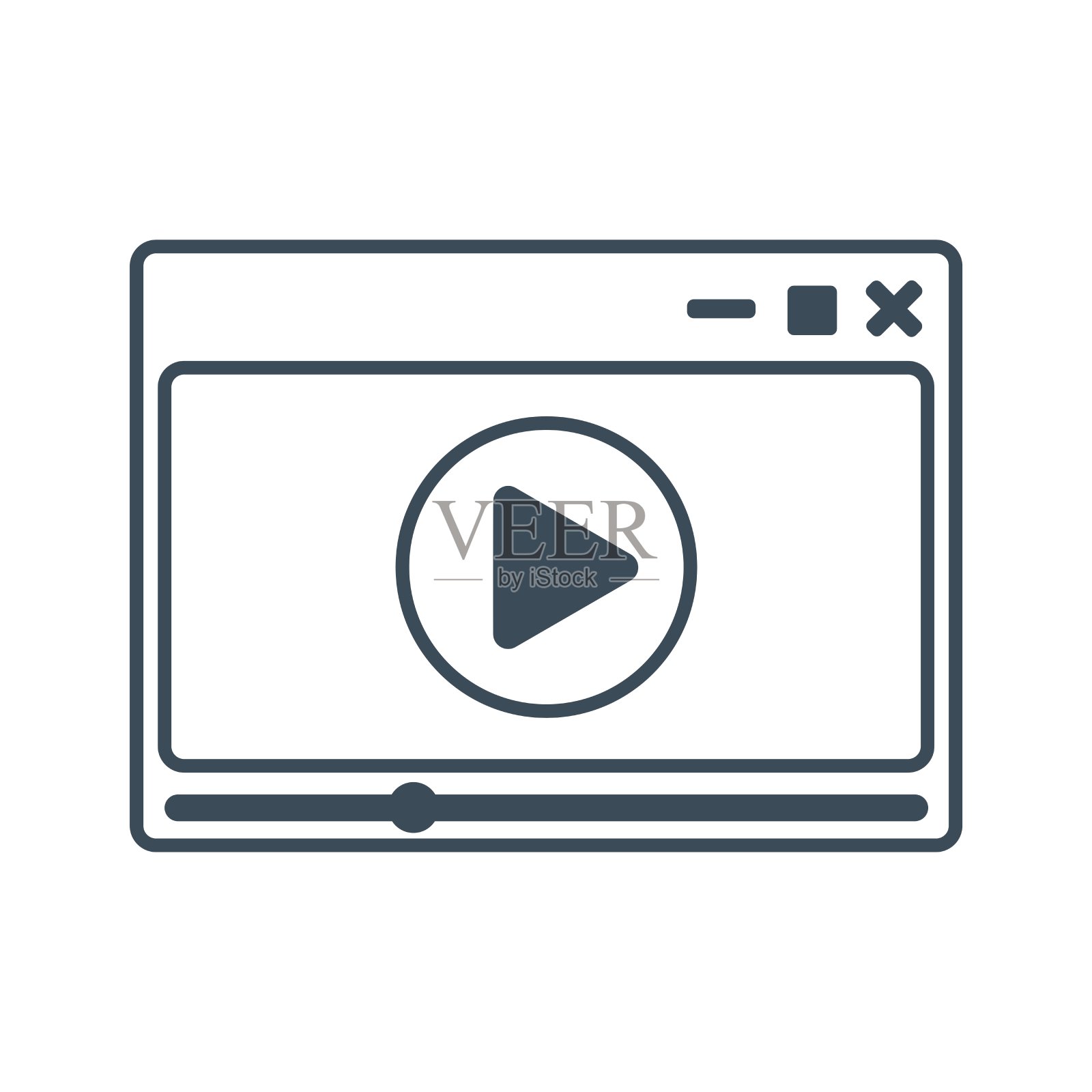 视频播放器图标孤立的白色背景插画图片素材