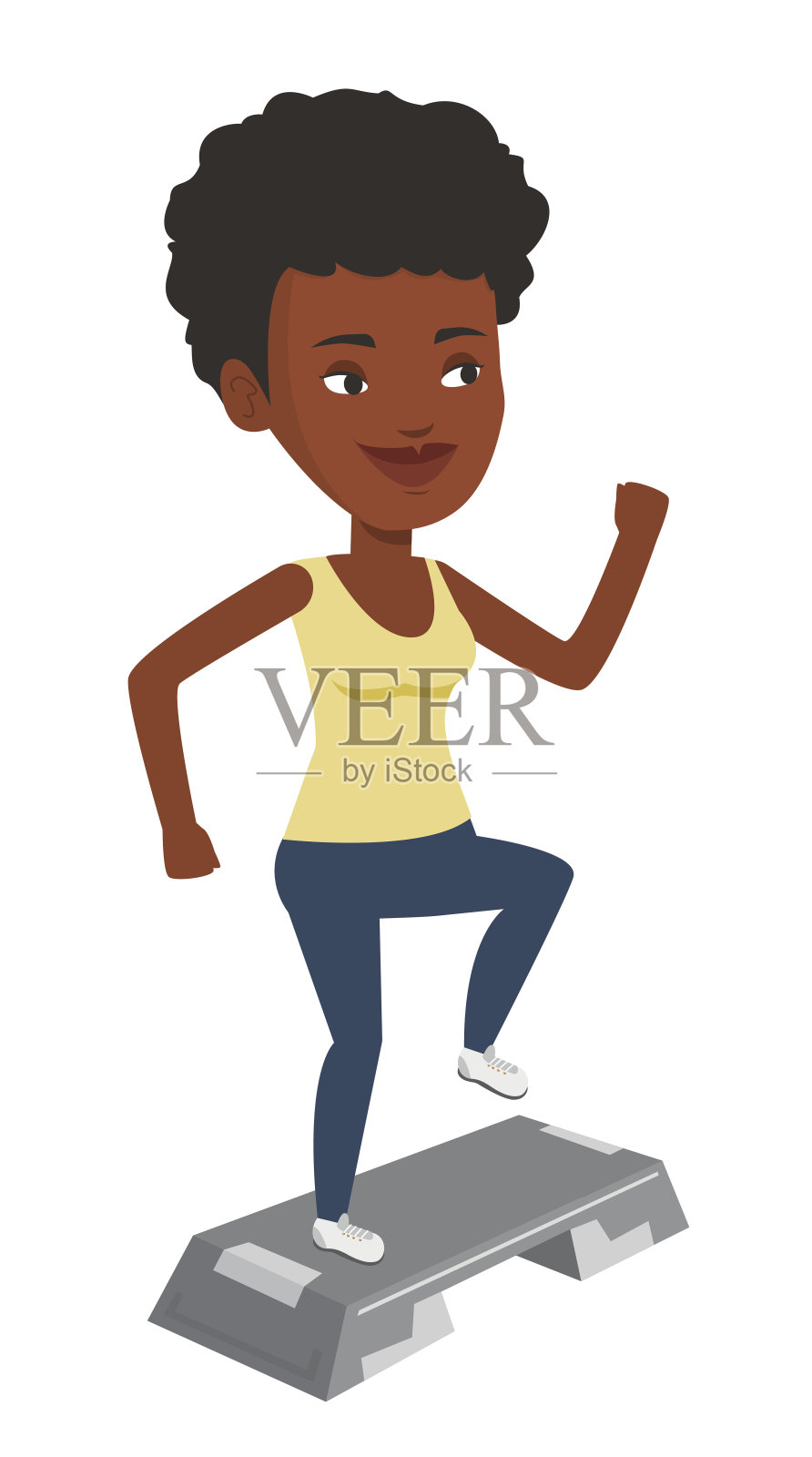 妇女锻炼在陡峭的矢量插图插画图片素材