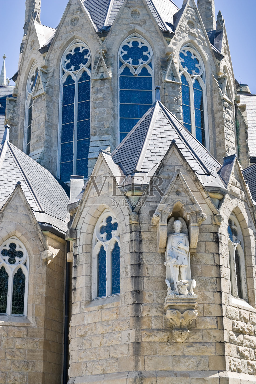 在安大略省圭尔夫的教堂后面照片摄影图片