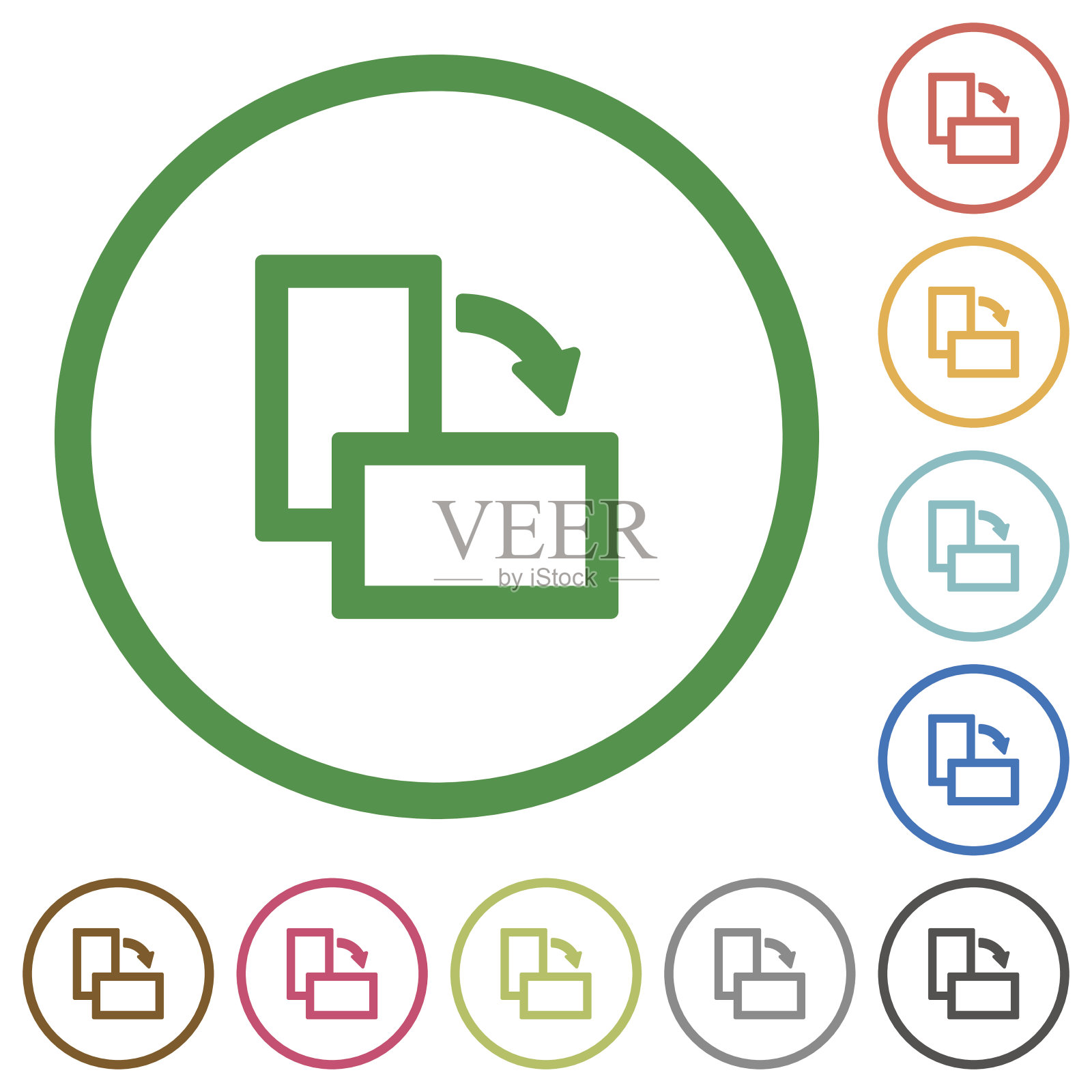 旋转元素右轮廓的平面图标图标素材