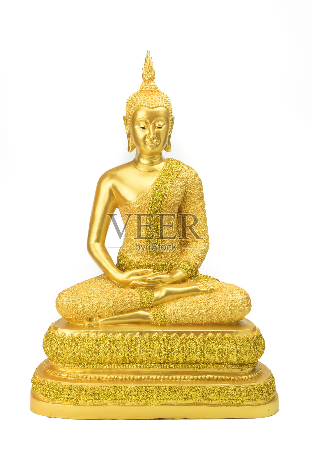 白色背景上的佛像照片摄影图片