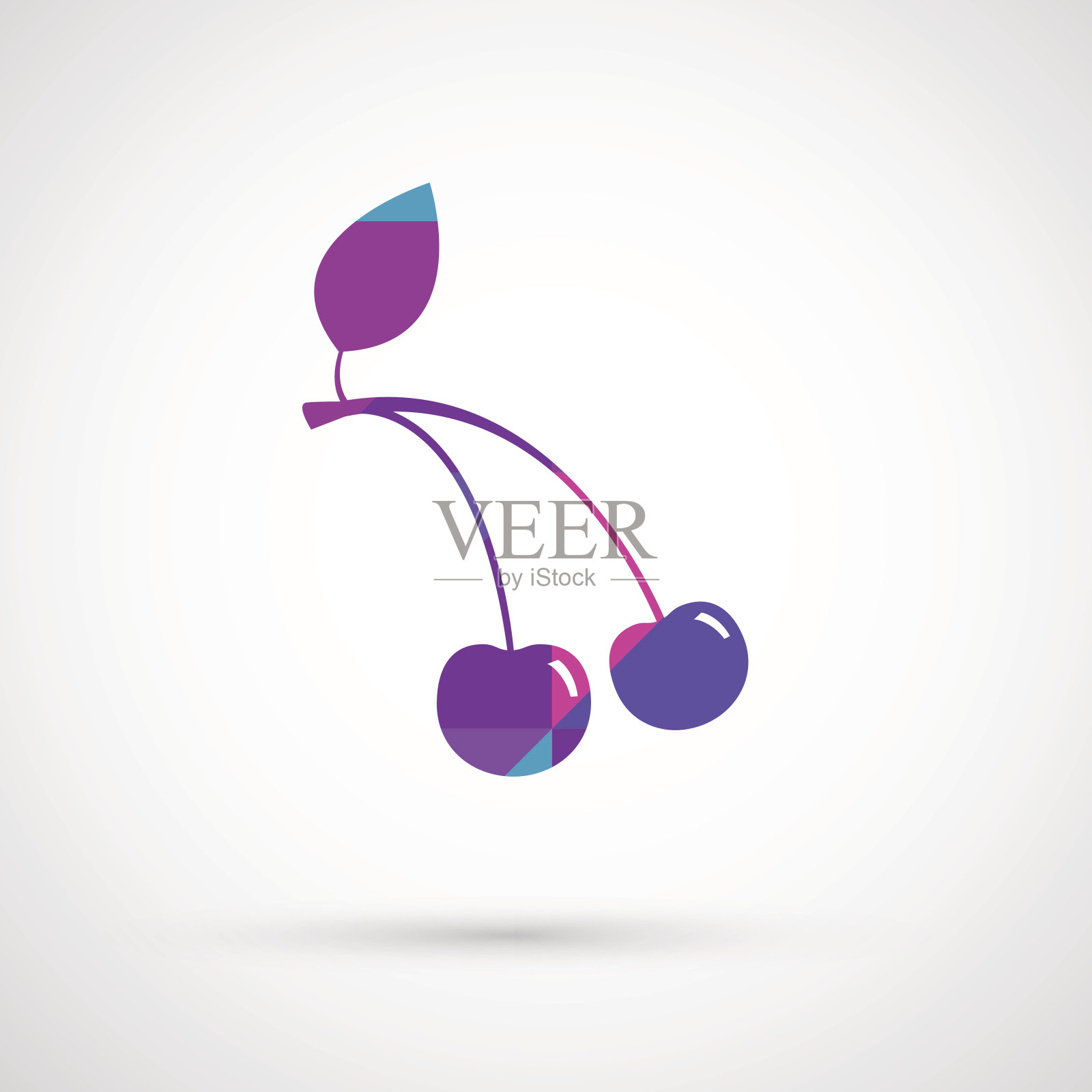 带绿叶的载体成熟的樱桃孤立在白色背木上插画图片素材