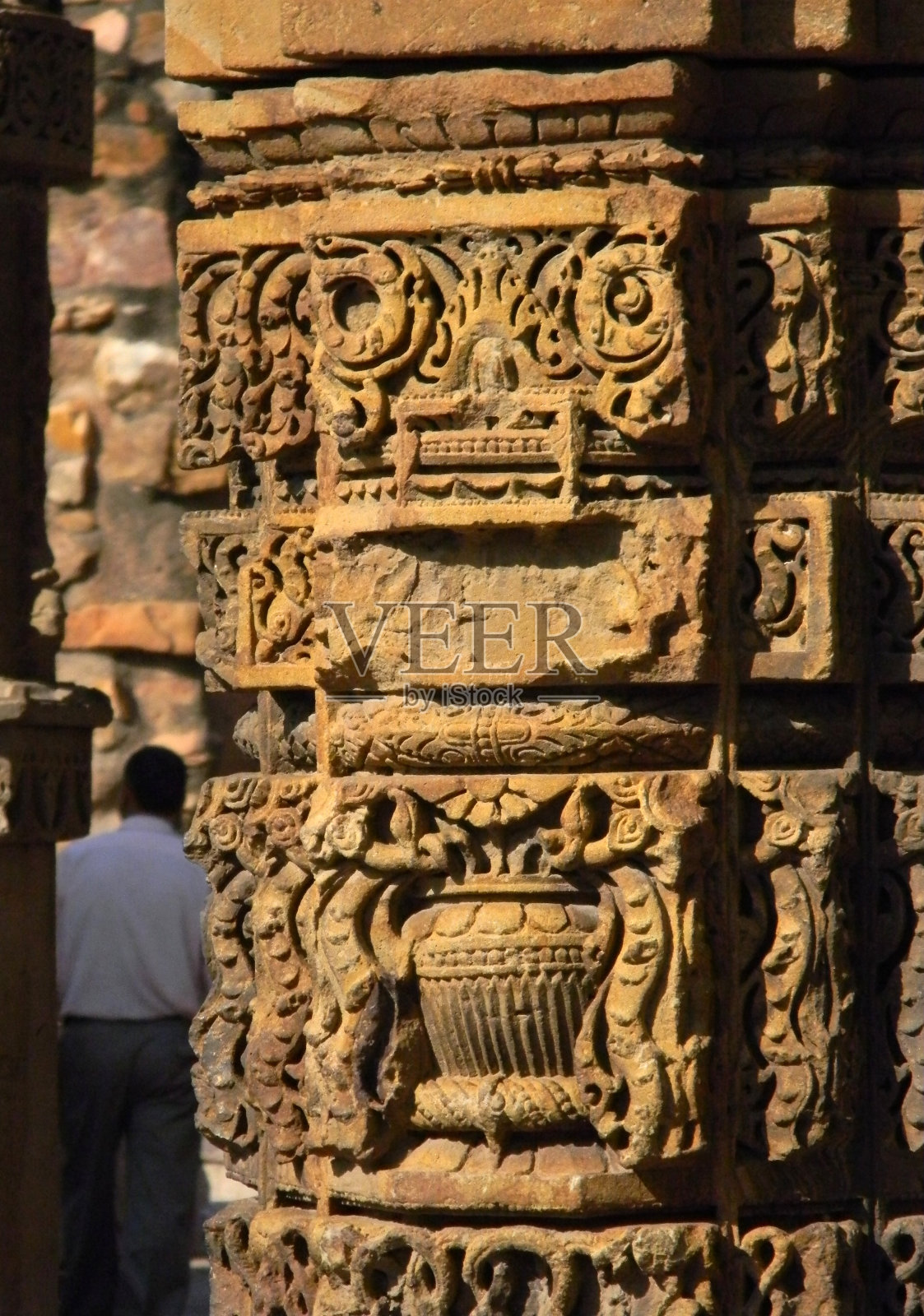 印度新德里的库特布灯塔遗址详细资料照片摄影图片