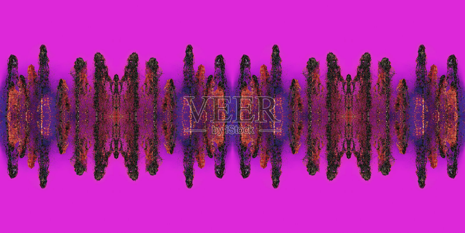 粉红色背景上的多色抽象飞溅波形。插画图片素材