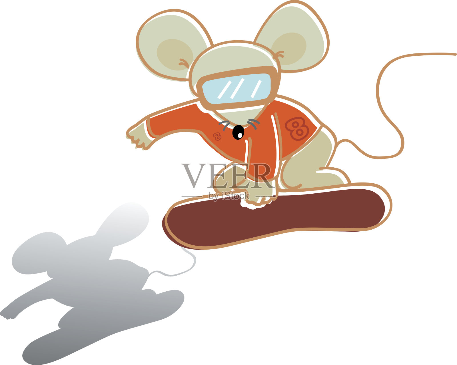 滑雪板玩家插画图片素材