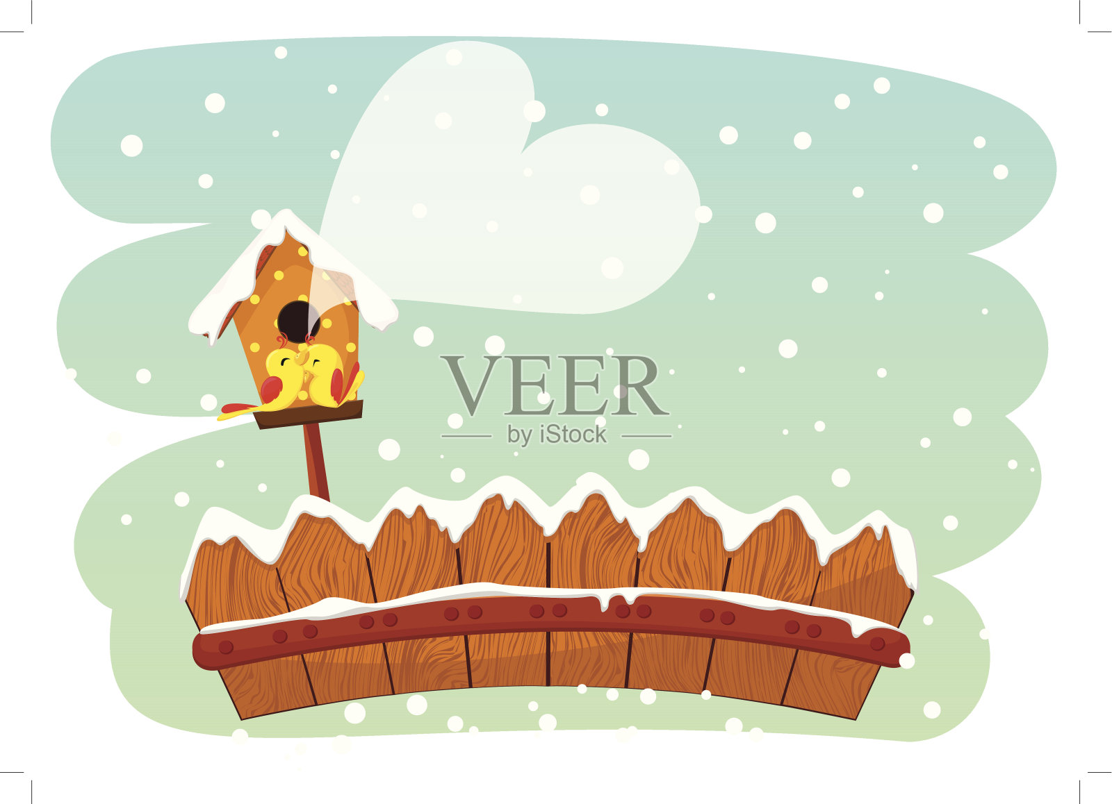 冬天的鸟科插画图片素材