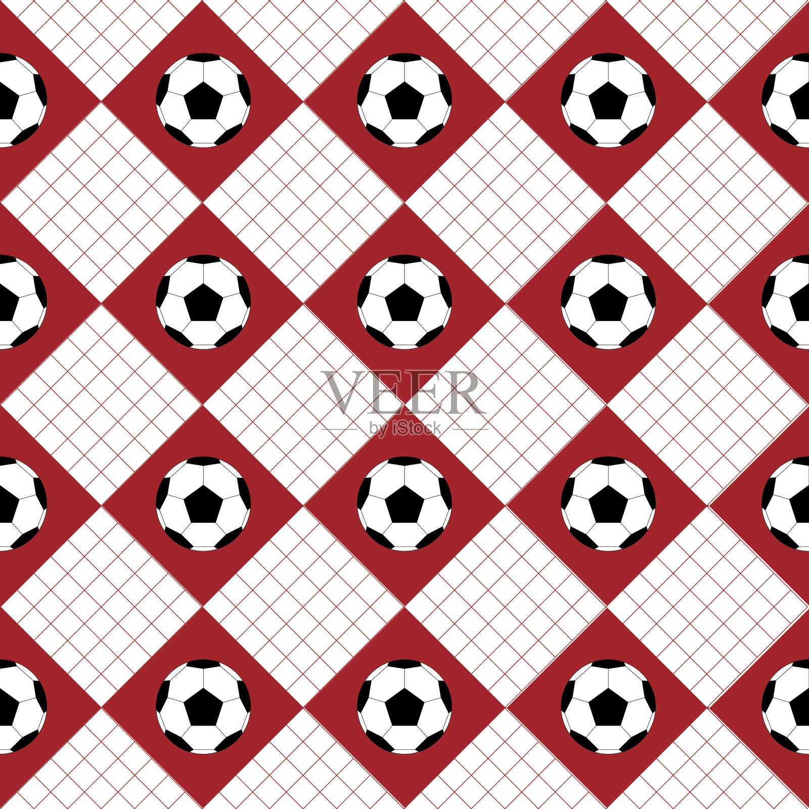 足球红白棋牌菱形背景插画图片素材