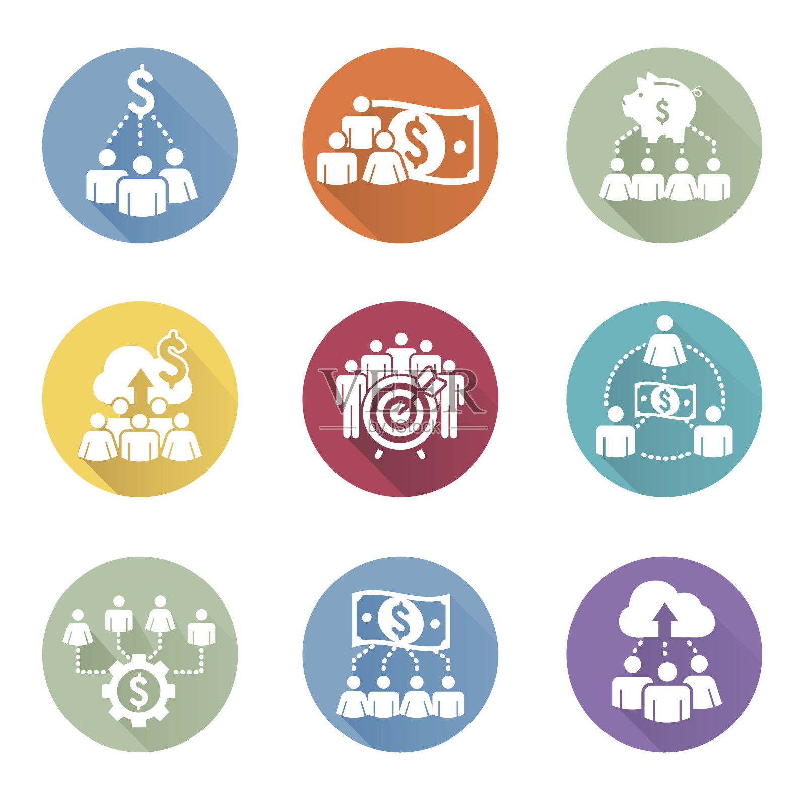 筹款图标集插画图片素材