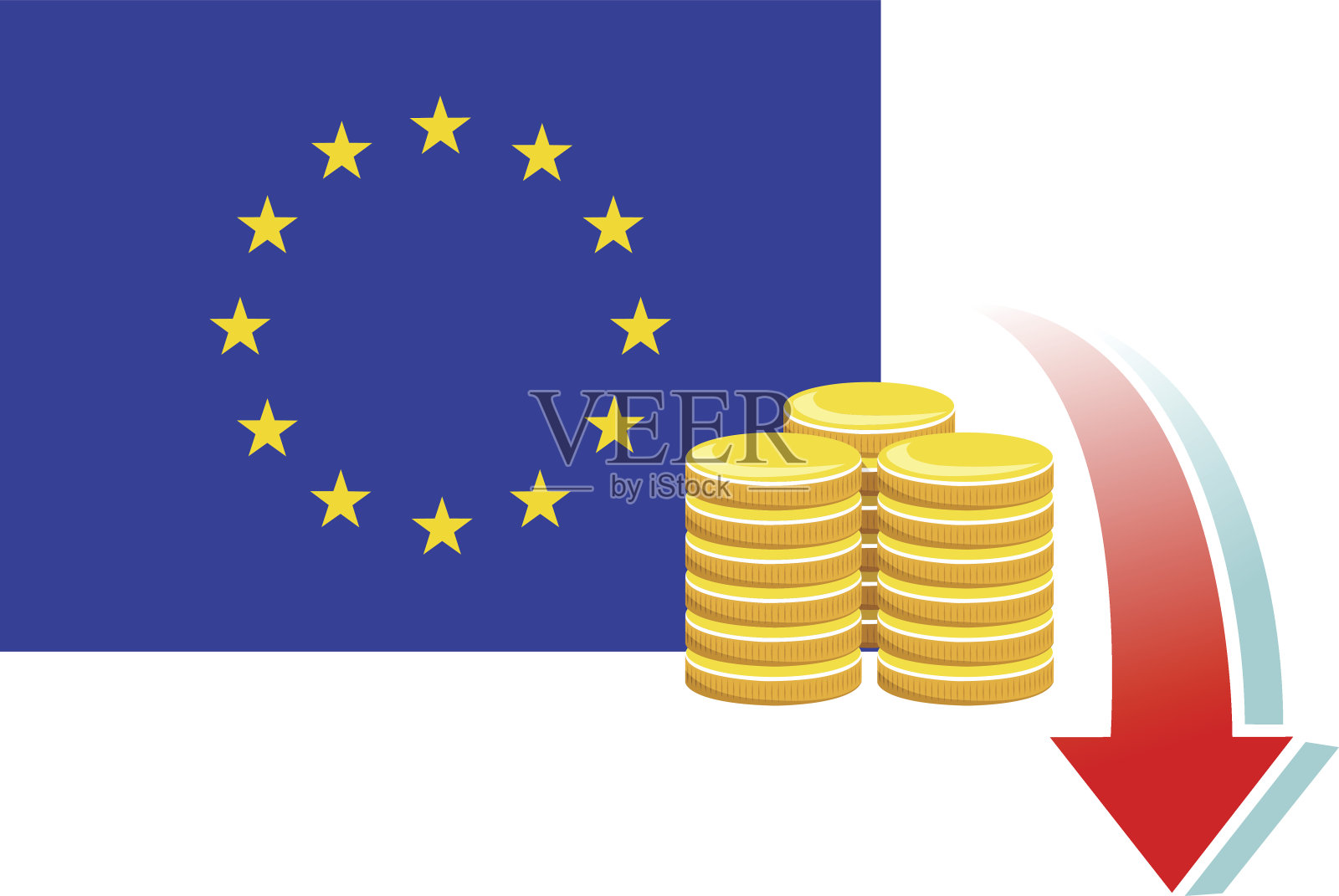 欧洲经济低迷插画图片素材