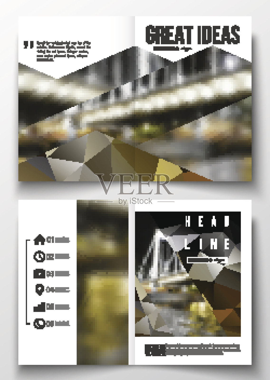 一套业务模板的小册子，杂志，传单，小册子或设计模板素材