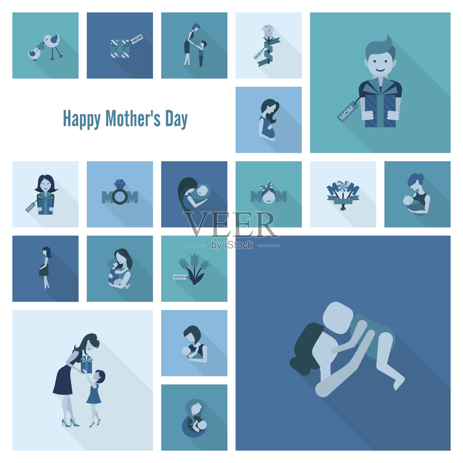 母亲节快乐图标插画图片素材