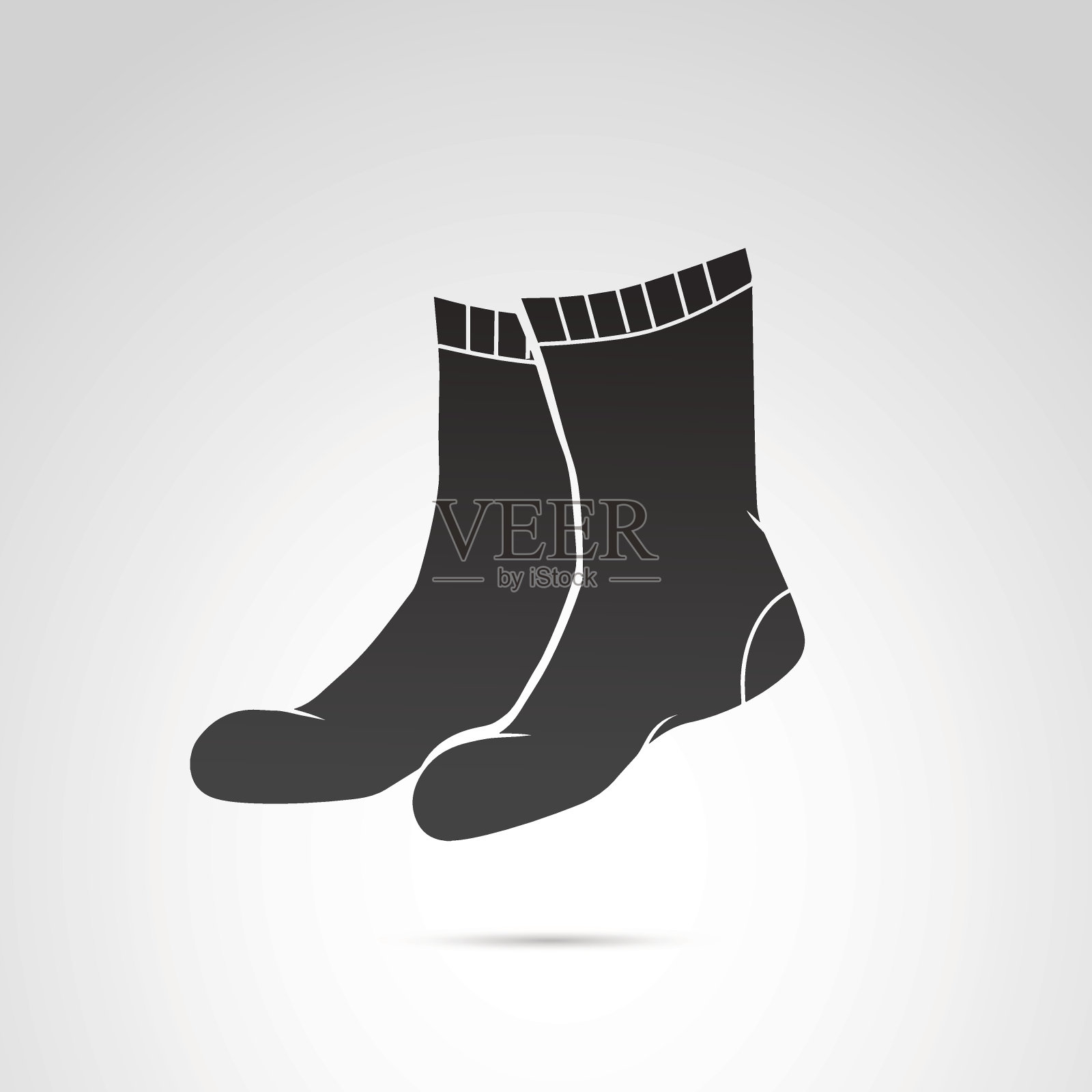 袜子图标上的白色背景。设计元素图片