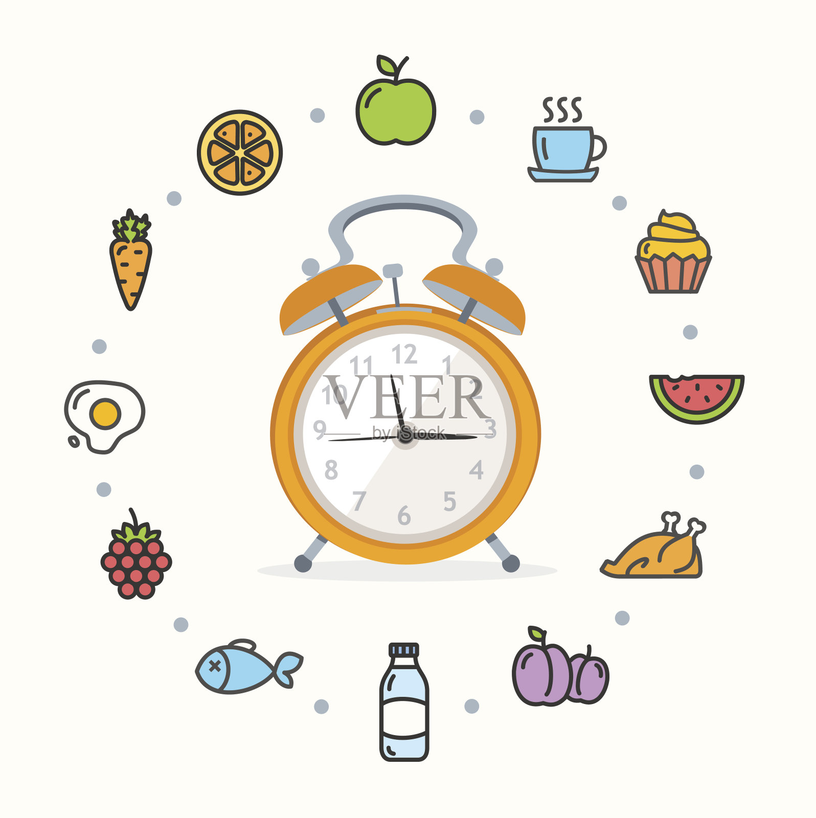 每日生食。向量插画图片素材