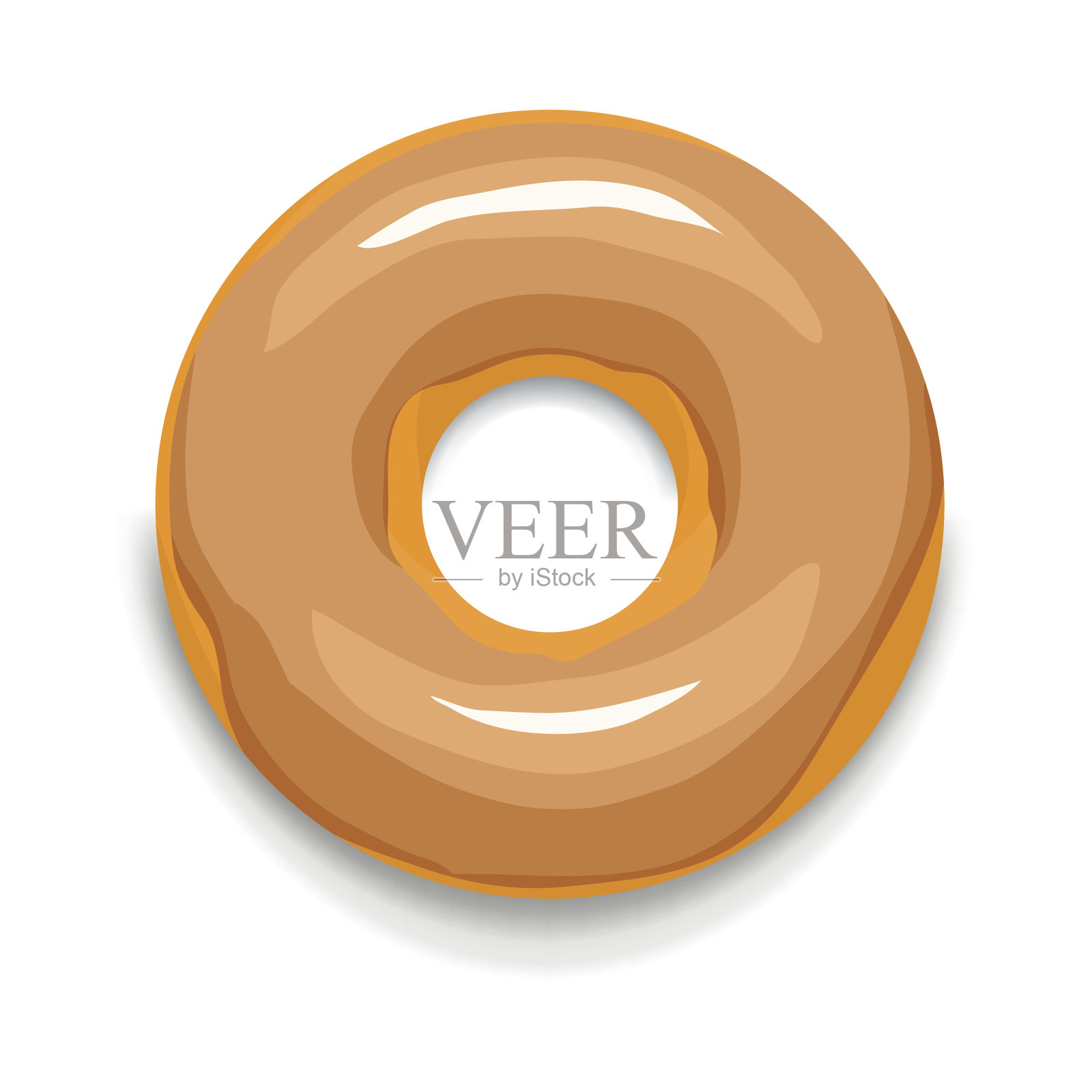 釉面甜甜圈图标，卡通风格设计元素图片