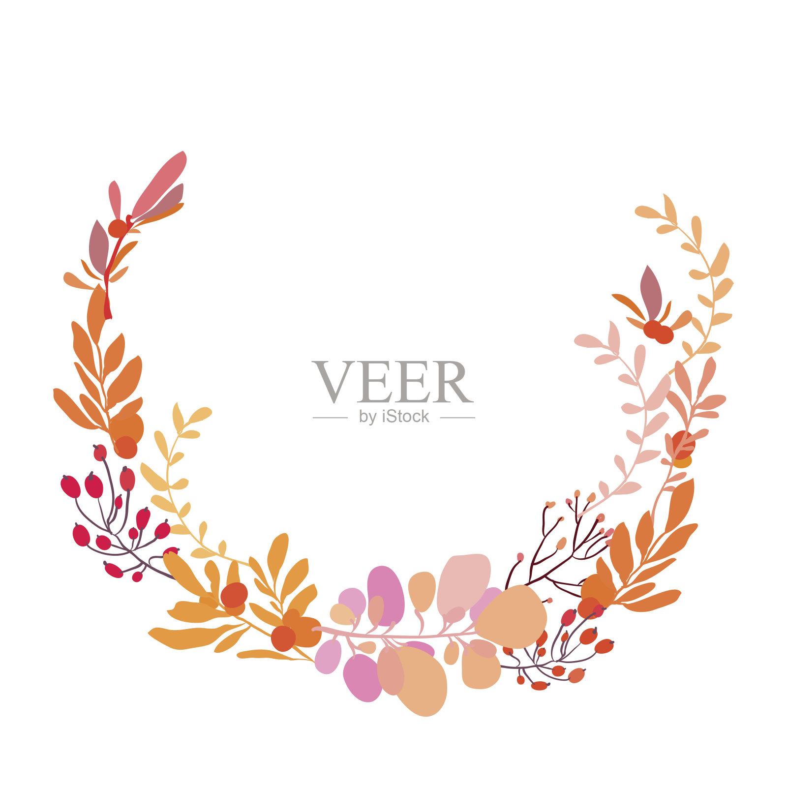 带来鲜花花环插画图片素材