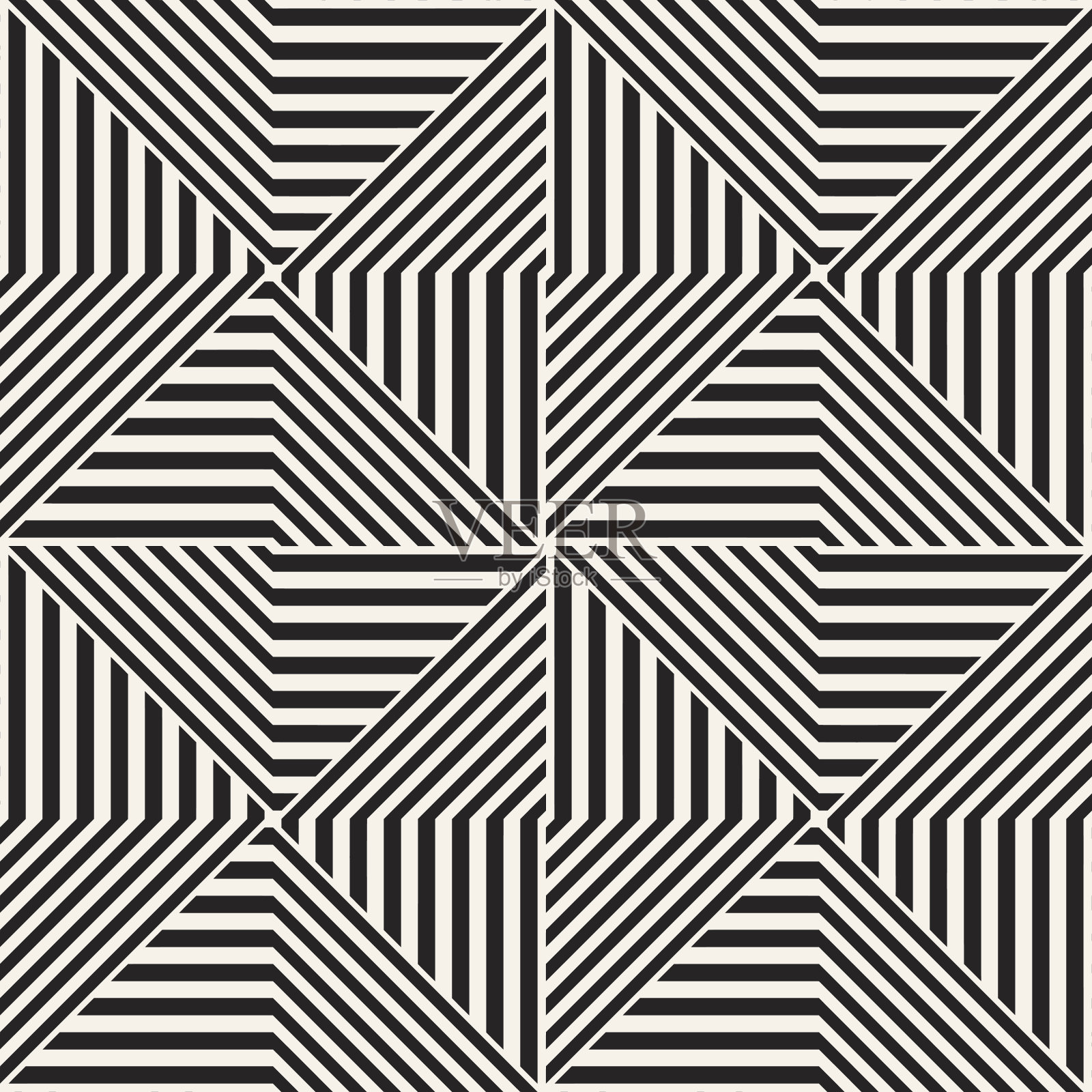 重复几何条纹平铺。矢量无缝单色模式插画图片素材
