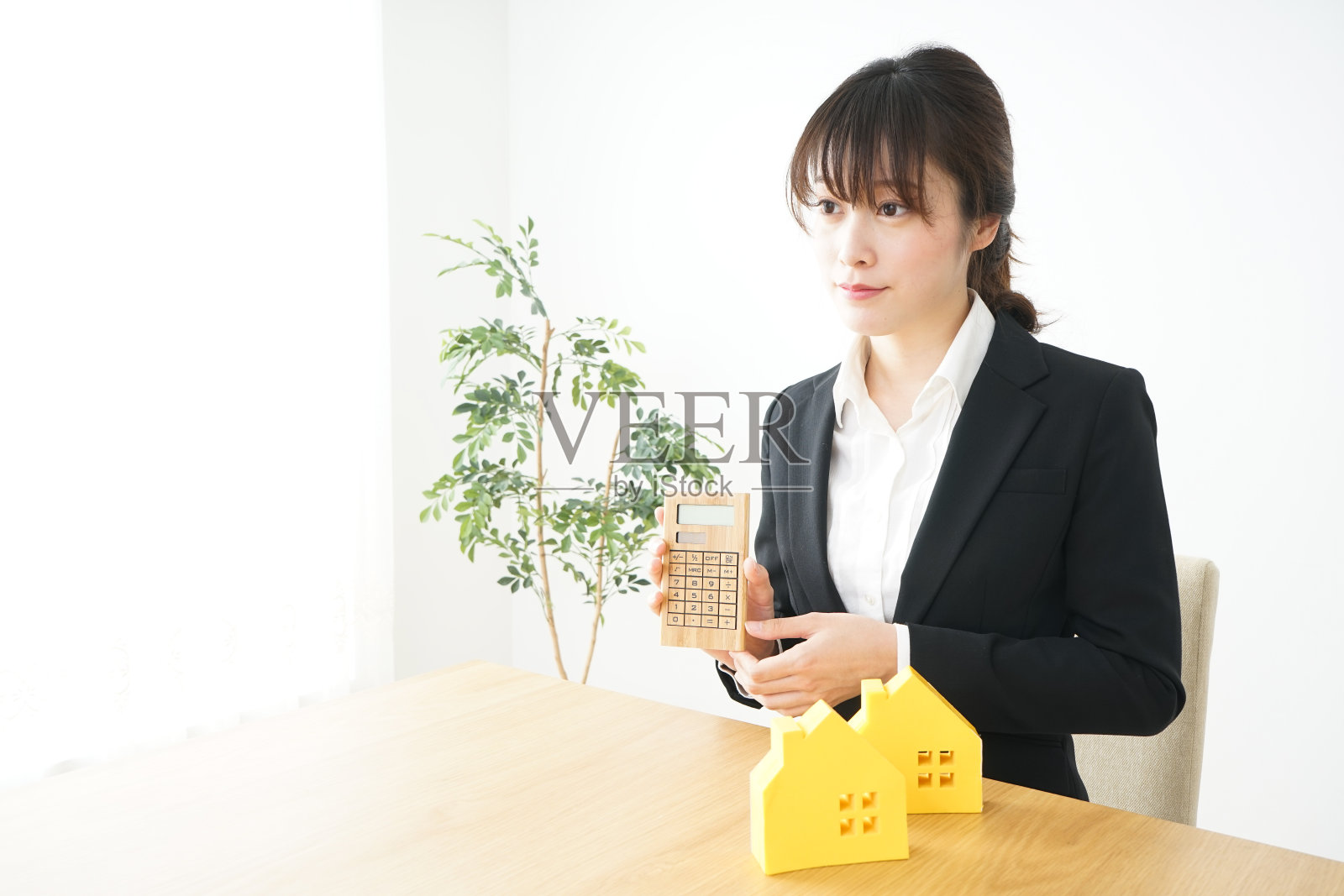 年轻的女商人销售房地产照片摄影图片