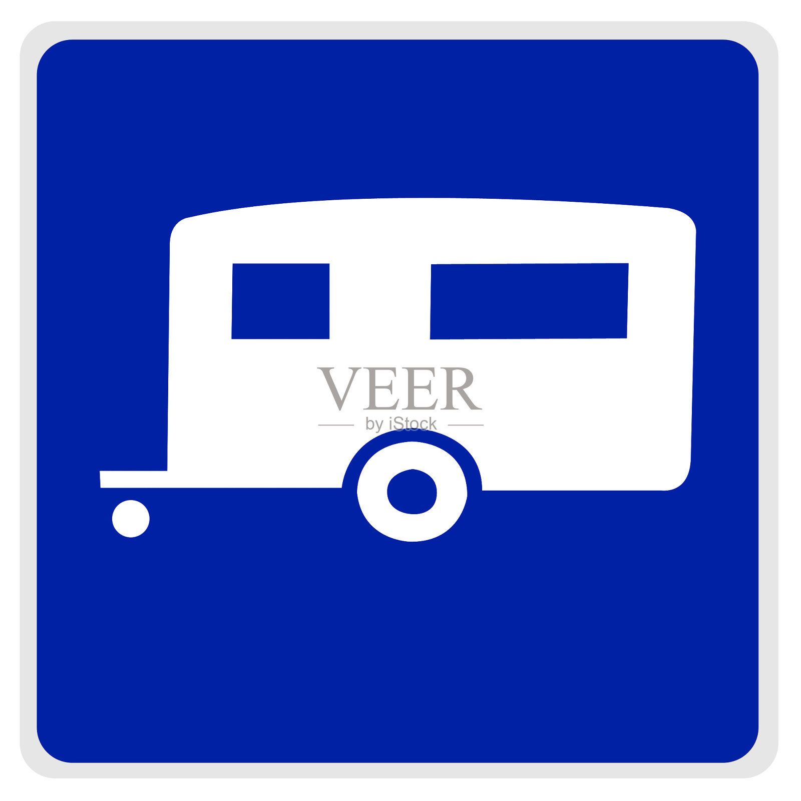 路标-蓝色拖车照片摄影图片