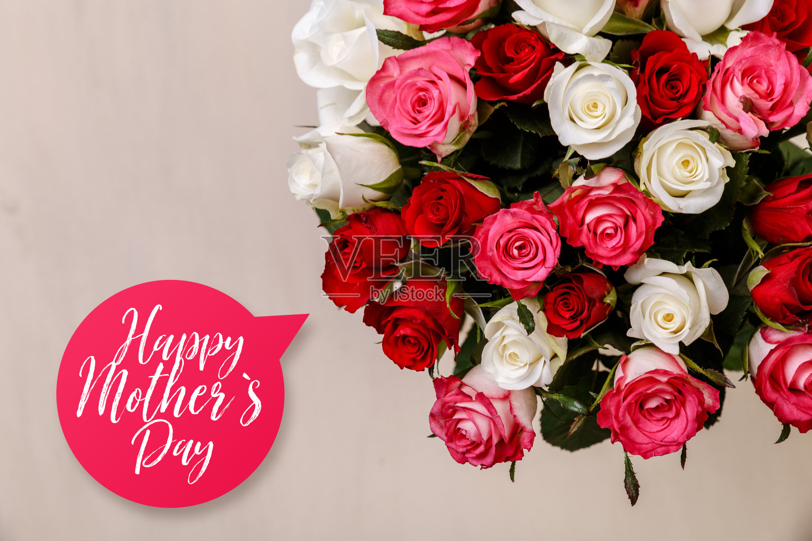 玫瑰花束背景。自然的花朵。照片摄影图片