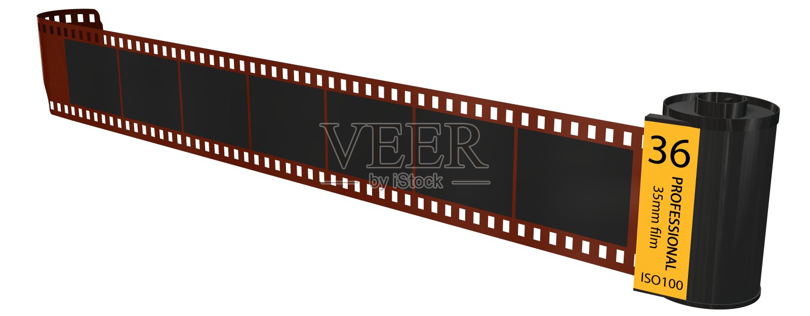 35毫米相机胶卷容器隔离在白色照片摄影图片