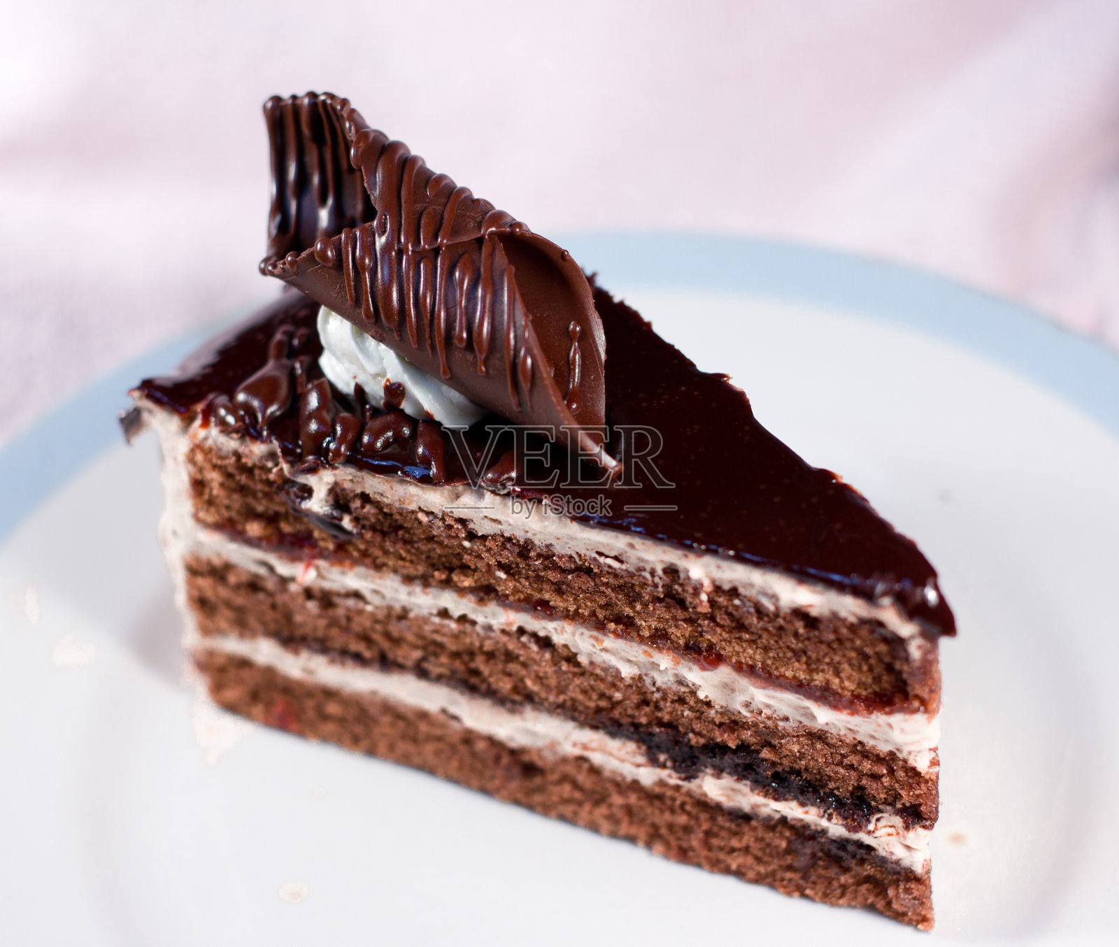 巧克力蛋糕片。照片摄影图片