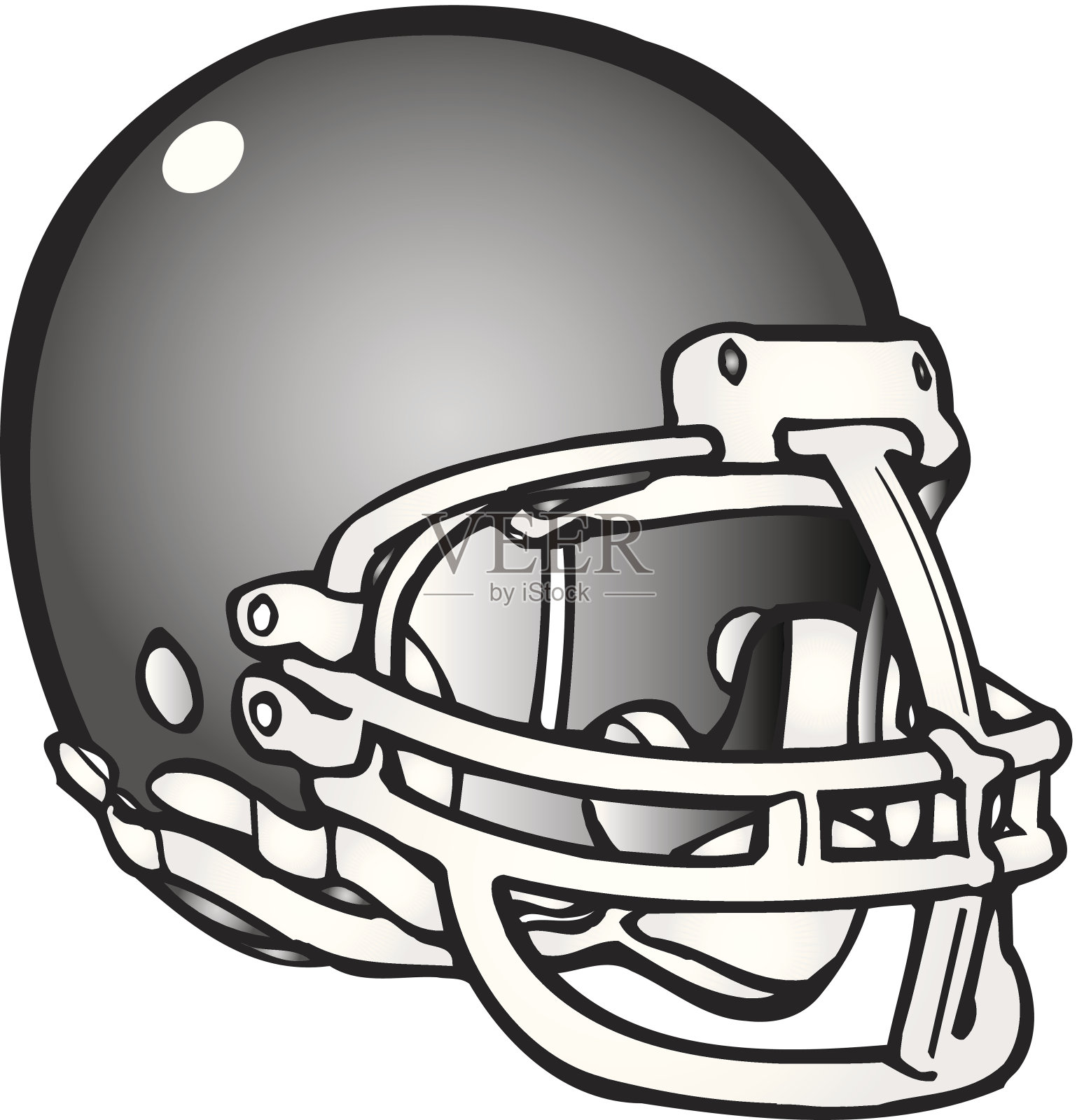 橄榄球头盔插画图片素材