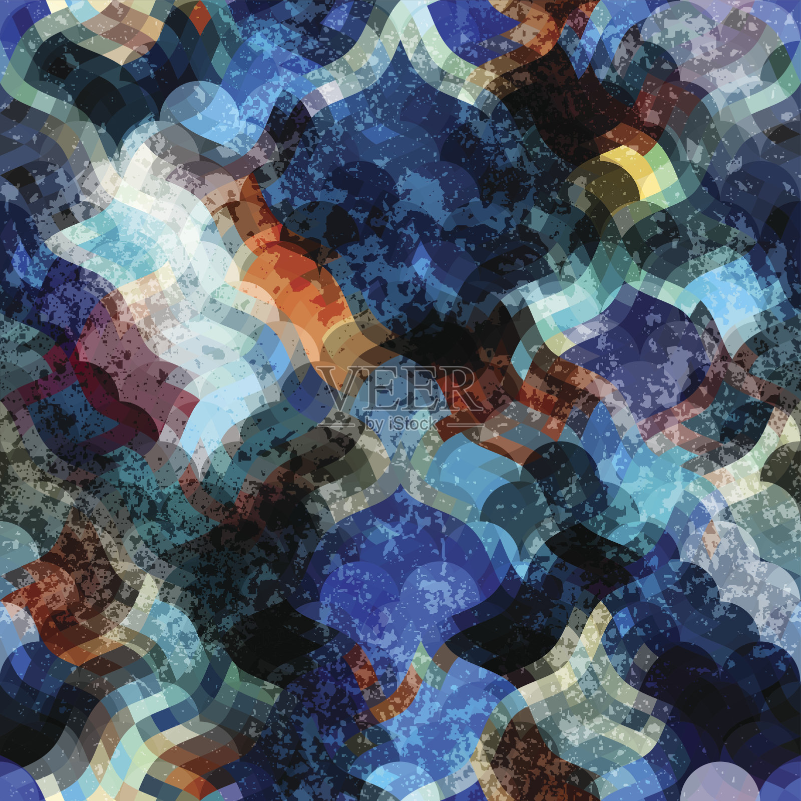 几何图案与垃圾效果。插画图片素材