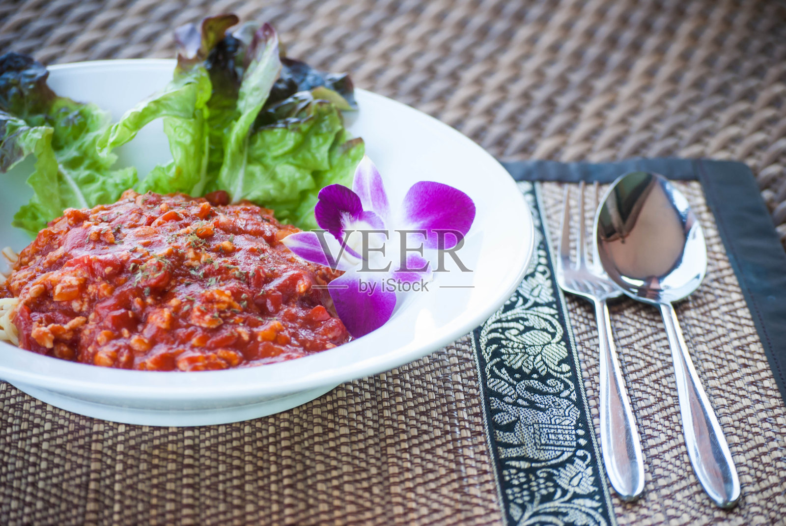 番茄酱意大利面照片摄影图片