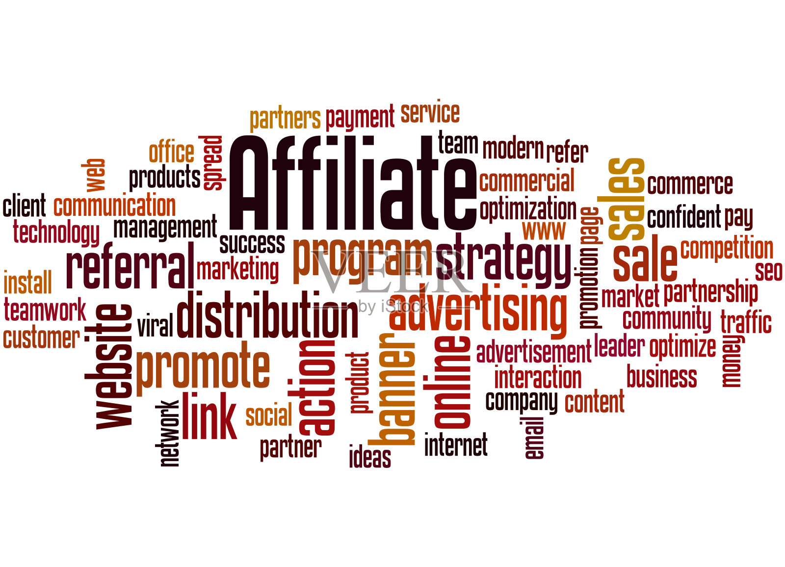 联属，字云概念插画图片素材