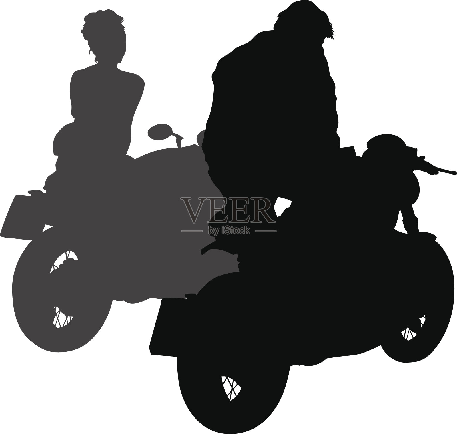 车手夫妇插画图片素材