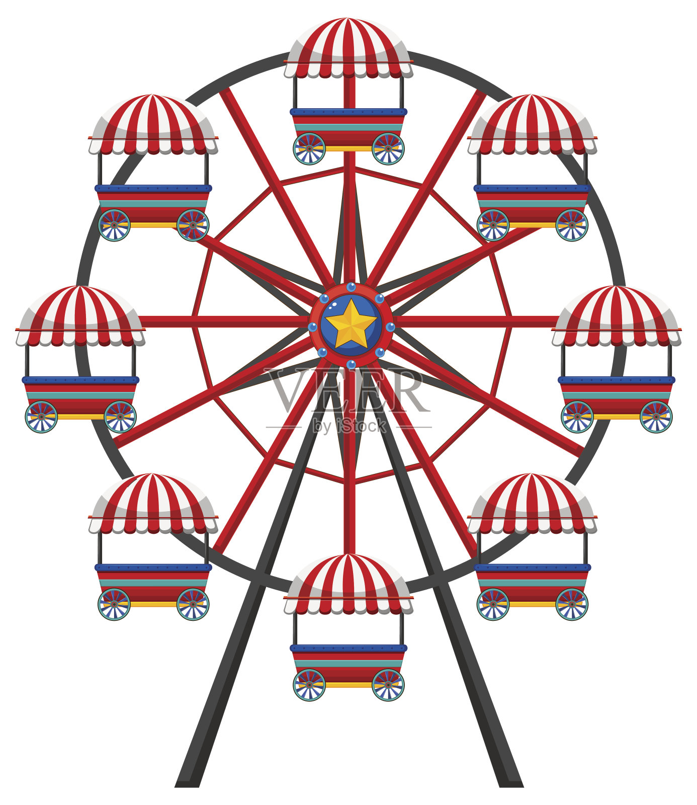 白色背景上的摩天轮插画图片素材