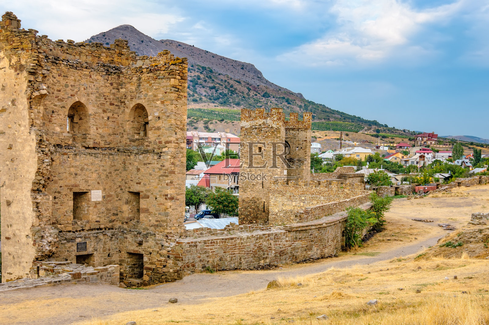 位于克里米亚苏达克的热那亚要塞照片摄影图片